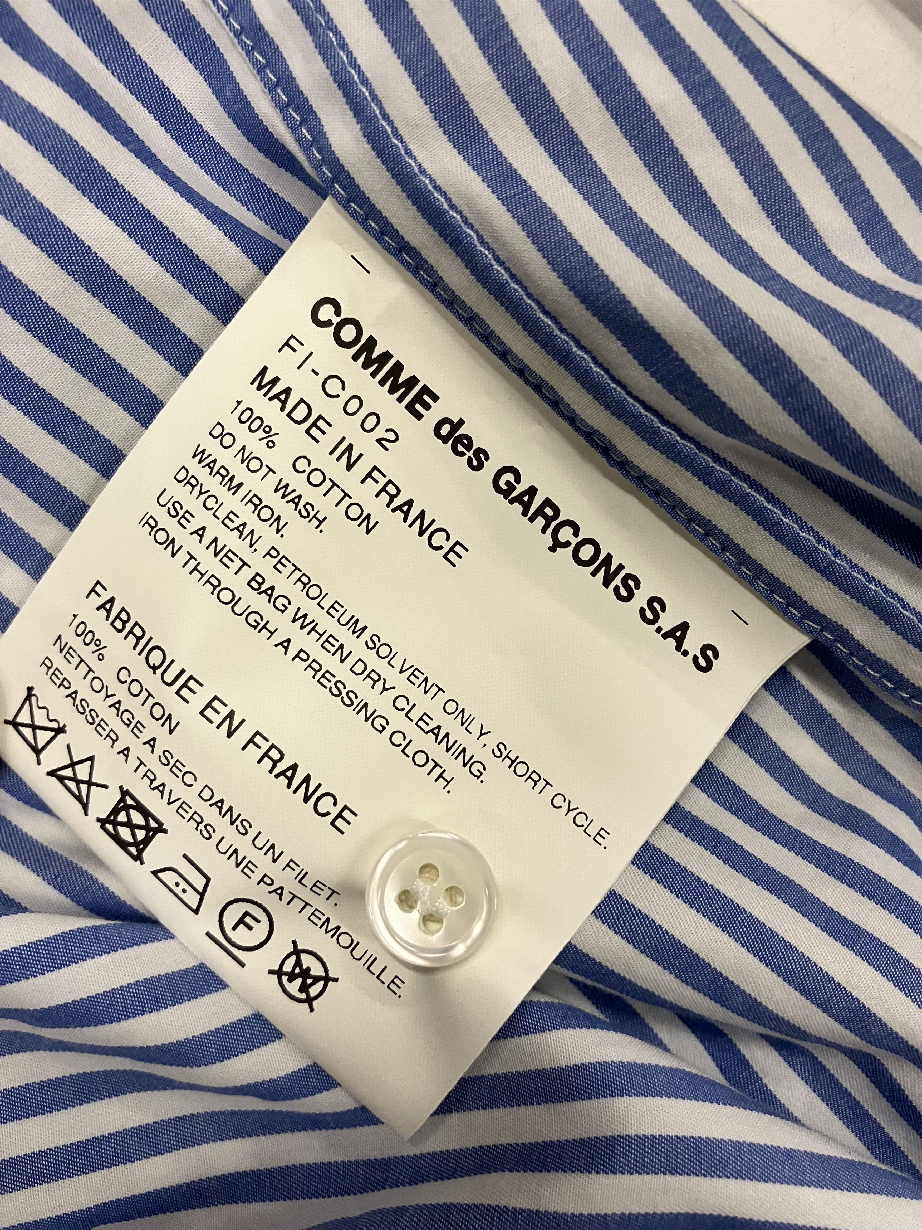 Comme des Garcons SHIRT FI-C002 CDG SHIRT Cotton Striped Anorak Parka Blue Size US XL / EU 56 / 4 - 5 Thumbnail