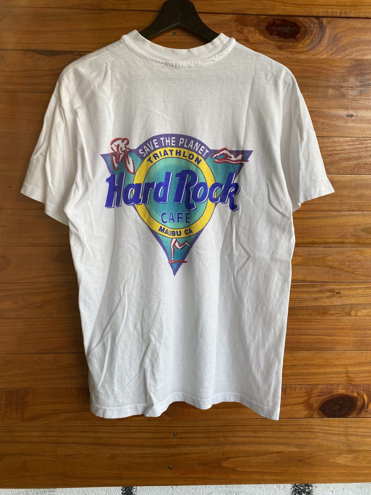 Hard Rock Cafe Vintage 90s Hard Rock Cafe Malibu Triathlon Save the Planet Size US M / EU 48-50 / 2 - 3 Thumbnail