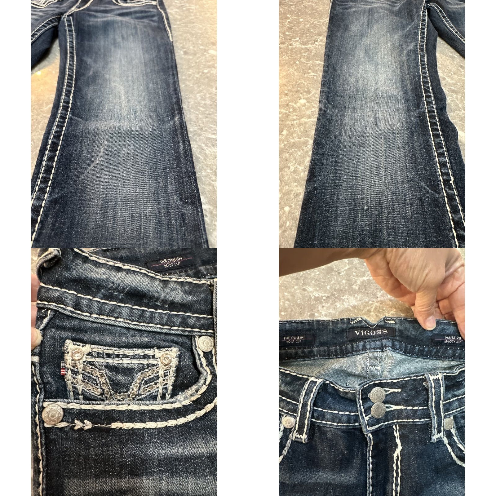 Vintage VIGOSS The Dublin Jeans Bootcut Slim Stretch 28x32 30x33 Sandblast Medium Wash Women's Size 28" / US 6 / IT 42 - 10 Thumbnail