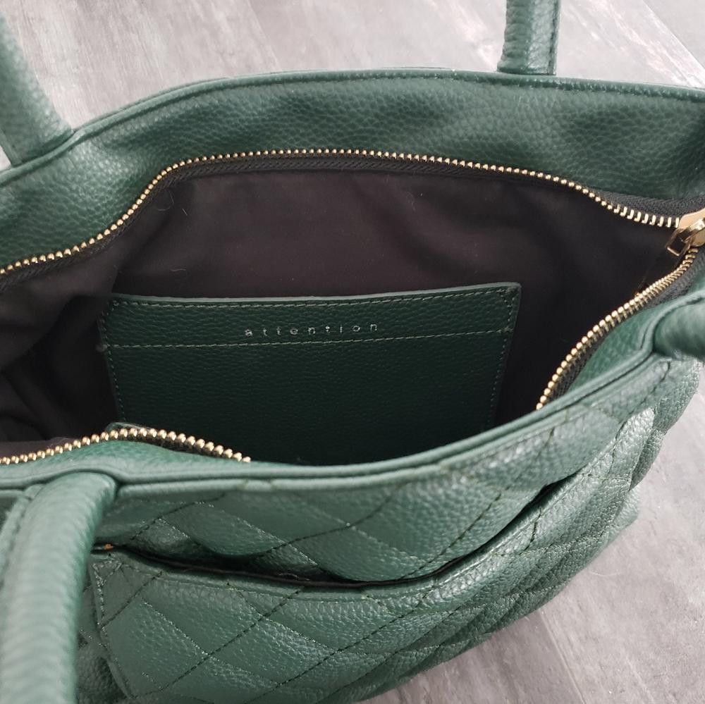 Designer Olive Quilted Attention Classic Handbag Size ONE SIZE - 4 Thumbnail