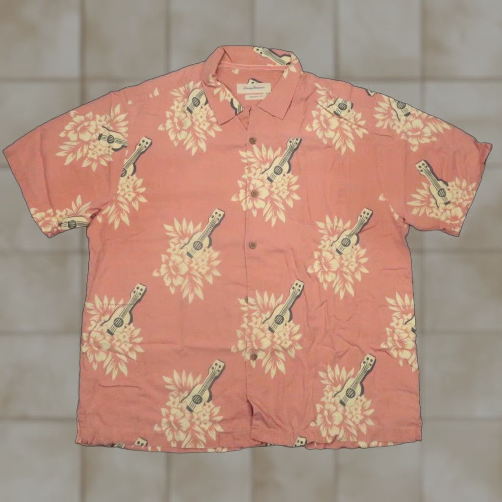 Tommy Bahama VINTAGE Tommy Bahama Shirt Mens XL Silk Floral Hawaiian Red Coral Size US XL / EU 56 / 4 - 1 Thumbnail