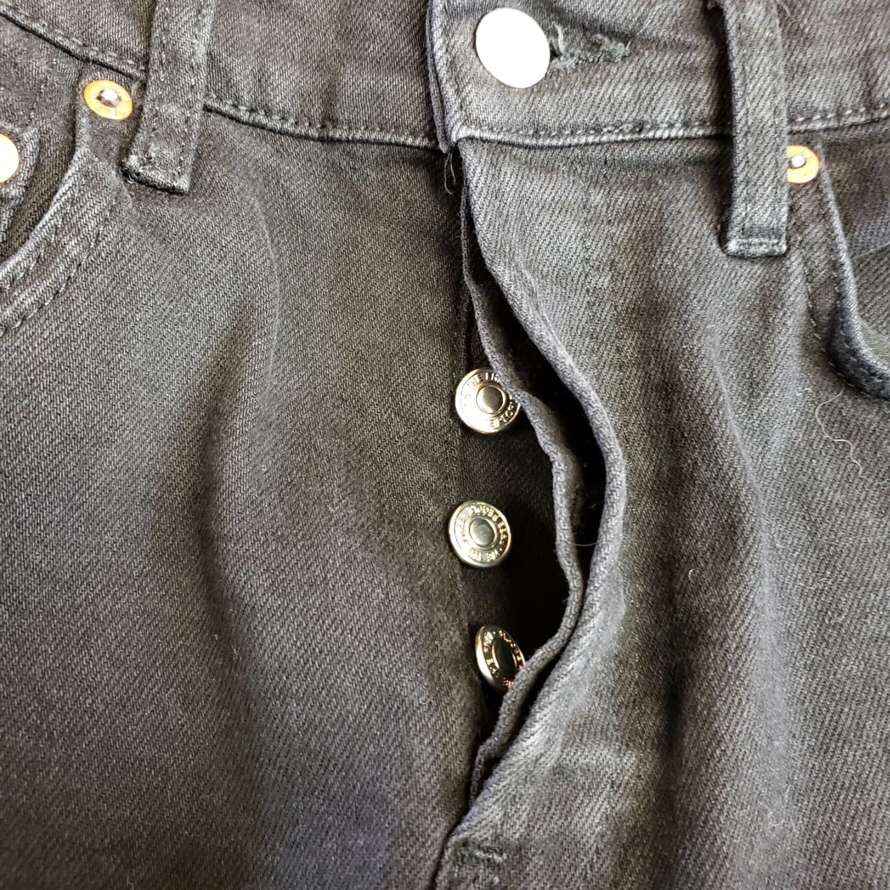 Vintage VINTAGE We The Free Womens Stella High Waist Skinny Jeans Sz 28 Solid Black Button Fly Nike Size 28" / US 6 / IT 42 - 6 Thumbnail