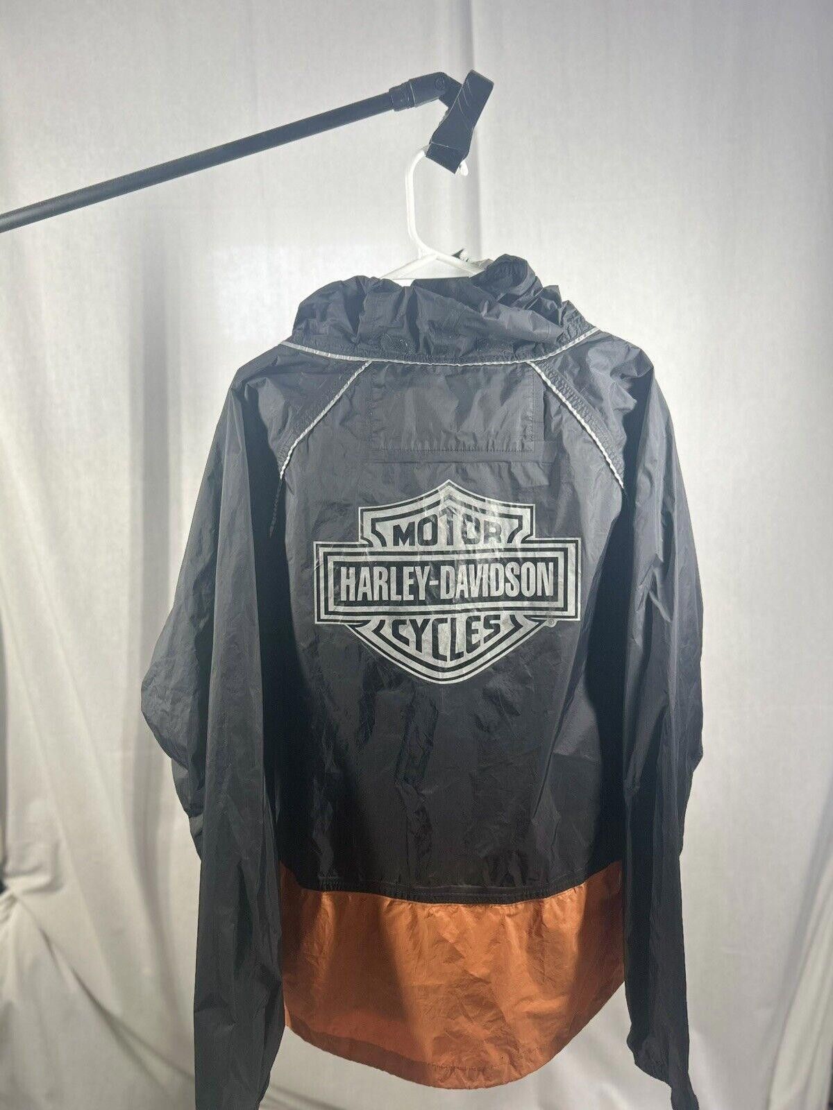 Designer Harley Davidson Hooded Full Zip Windbreaker Rain Jacket Size ONE SIZE - 1 Thumbnail