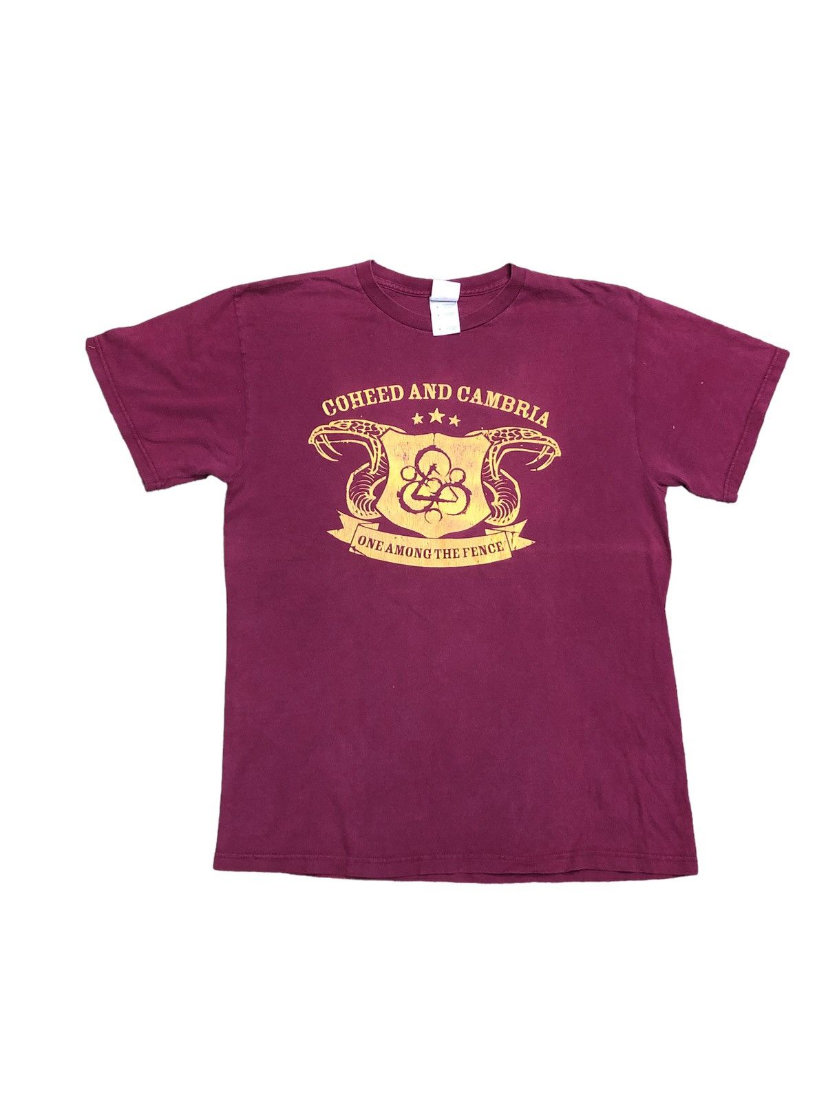 image of Band Tees x Rock T Shirt Y2K Coheed & Cambria Band Tee in Maroon, Men's (Size Medium)