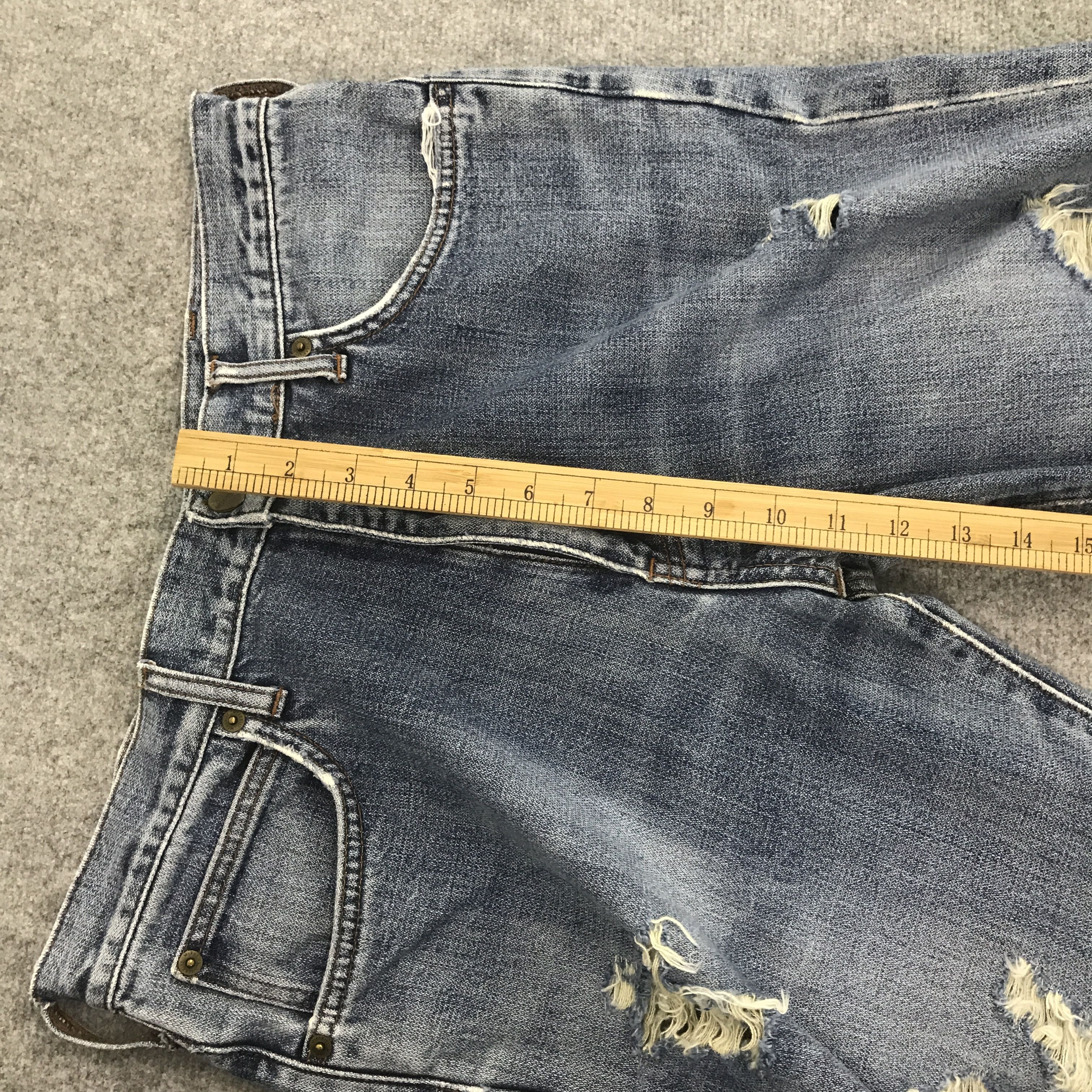 Japanese Brand Flare wrangler Bootcut distressed denim jeans pants Size US 31 - 8 Thumbnail