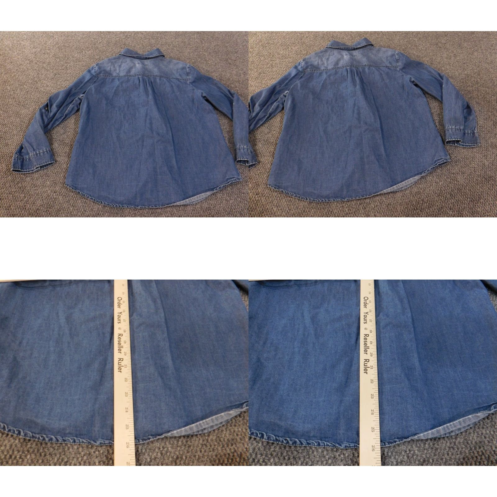 Vintage Chicos Button-Up Shirt Women Denim Blue Cotton Lyocell Pockets Casual Long Sleeve Size 2 Regular Vintage No Size XS / US 0-2 / IT 36-38 - 8 Thumbnail