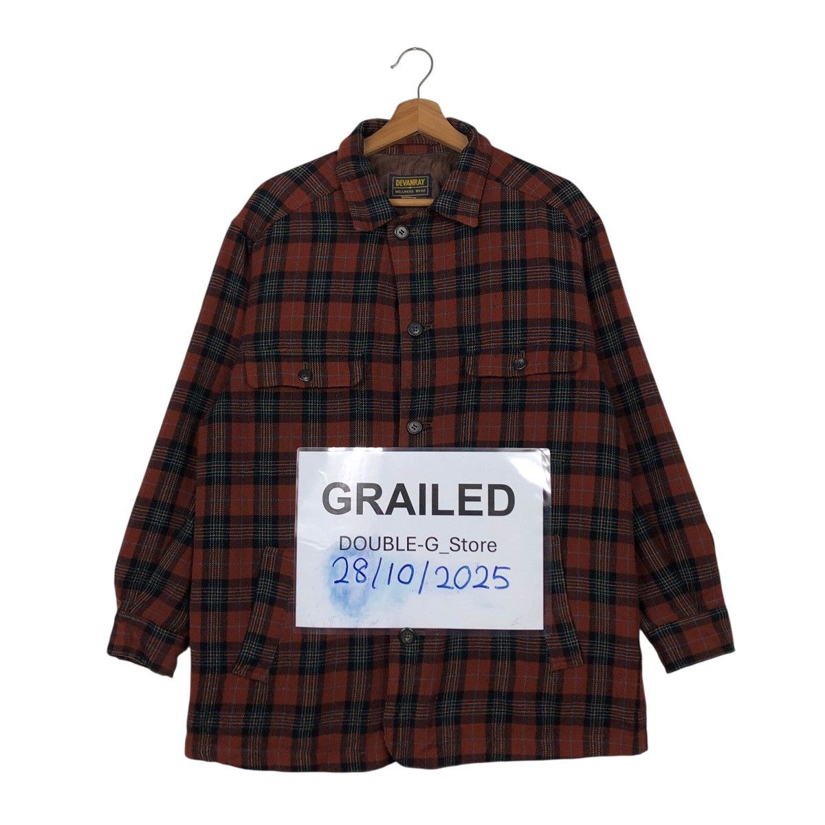 📌Vintage Wool Jacket Tartan Design Devanray Issey Miyake