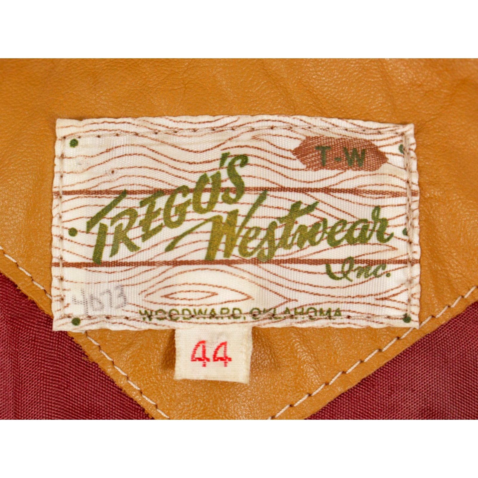 Vintage VINTAGE Mens Western Leather Jacket Sz 44 1970s Brown / Tan Tregos Disco Look 70s Leather Jacket Mens Size US S / EU 44-46 / 1 - 4 Thumbnail