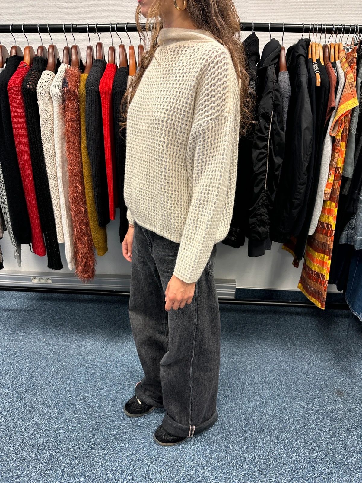 Marithe + Francois Girbaud Marithé + François Girbaud 1980 Mesh Wool Knit Sweater Cream Size S / US 4 / IT 40 - 3 Thumbnail