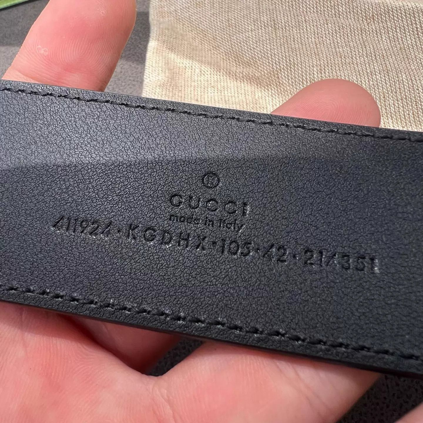 Gucci Gucci Black/Silver GG Buckle GG Print Belt 105cm Size ONE SIZE - 4 Thumbnail