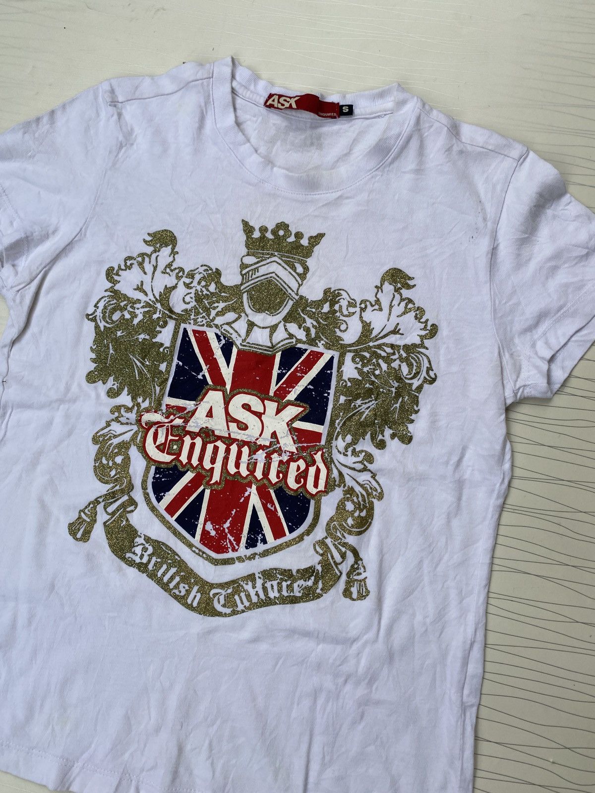 Japanese Brand VTG ASK ENQUIRED British Flag Punk Style Tees Size US S / EU 44-46 / 1 - 2 Thumbnail