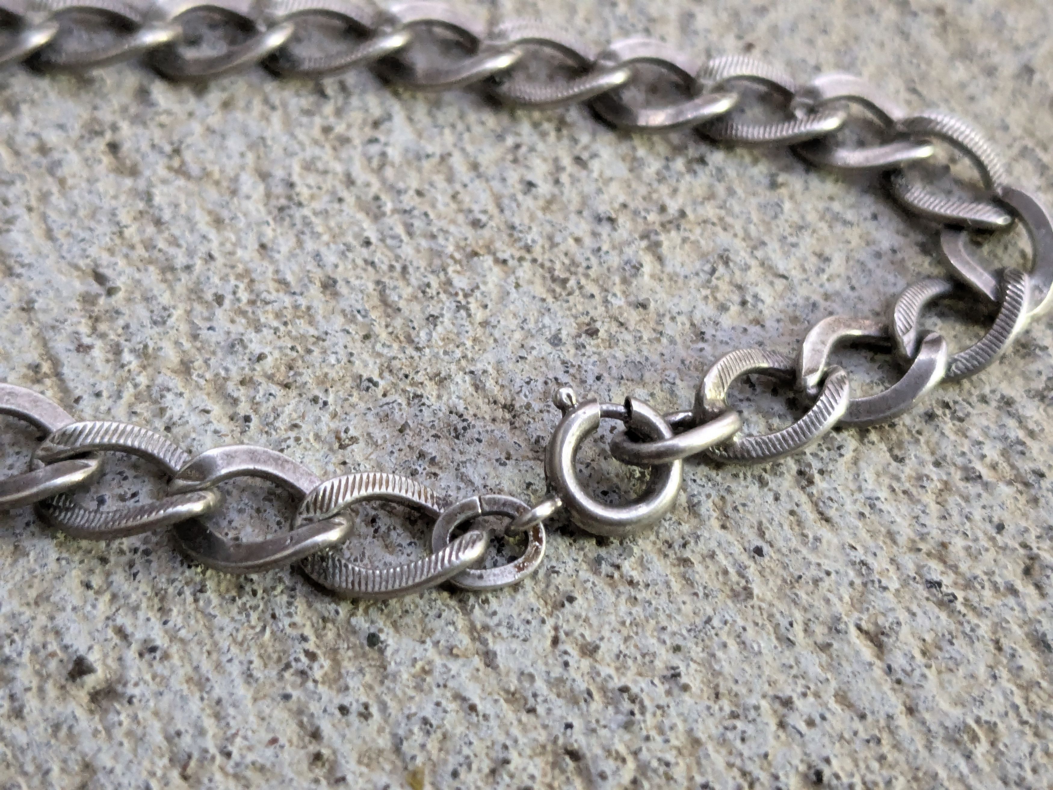 Vintage Vintage Sterling Silver Bracelet 7" Curb Link Chain Size ONE SIZE - 5 Thumbnail