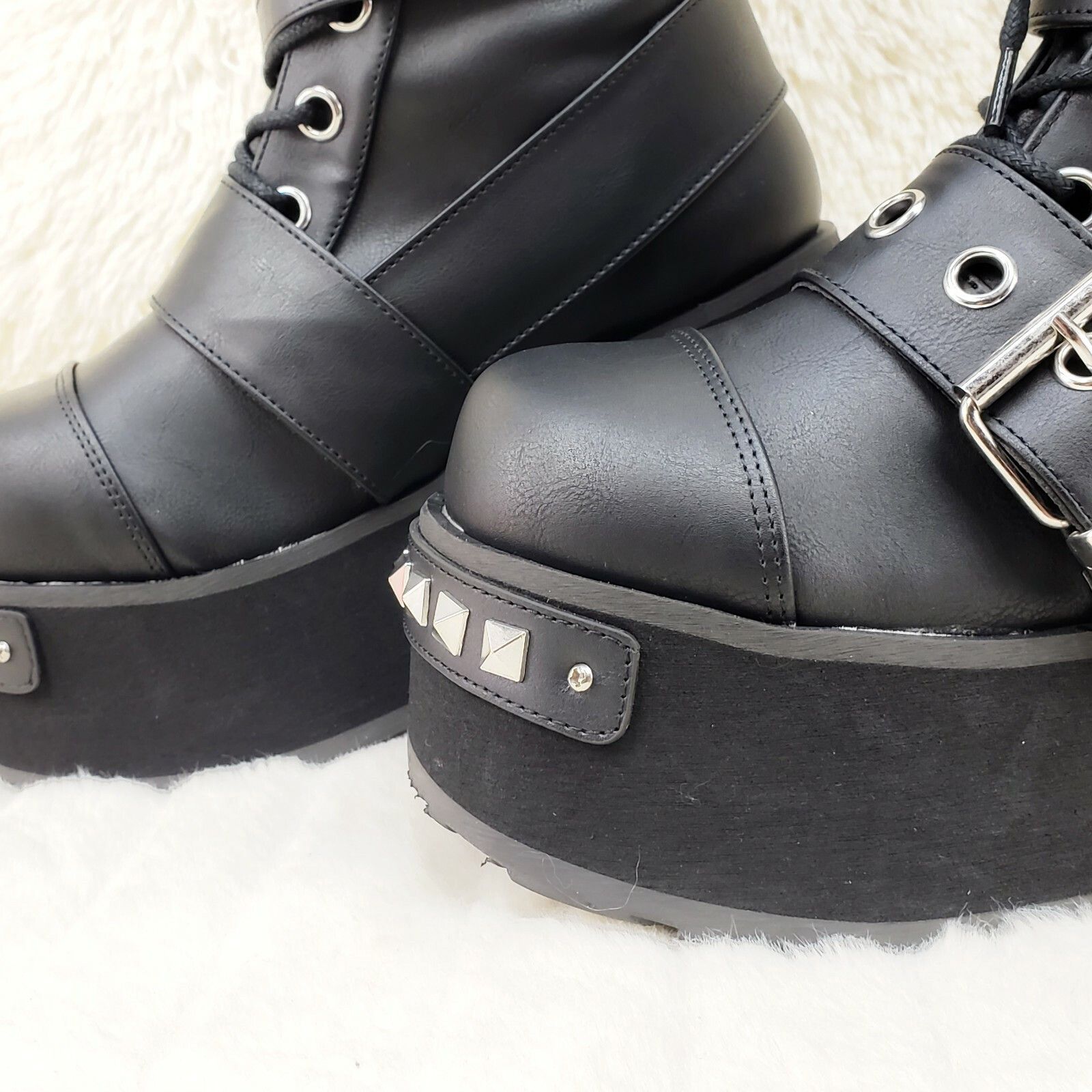 Other Trashville 250 Multi Strap Goth Punk Rock 3.25" Platform Boo Size US 12 / EU 45 - 2 Thumbnail