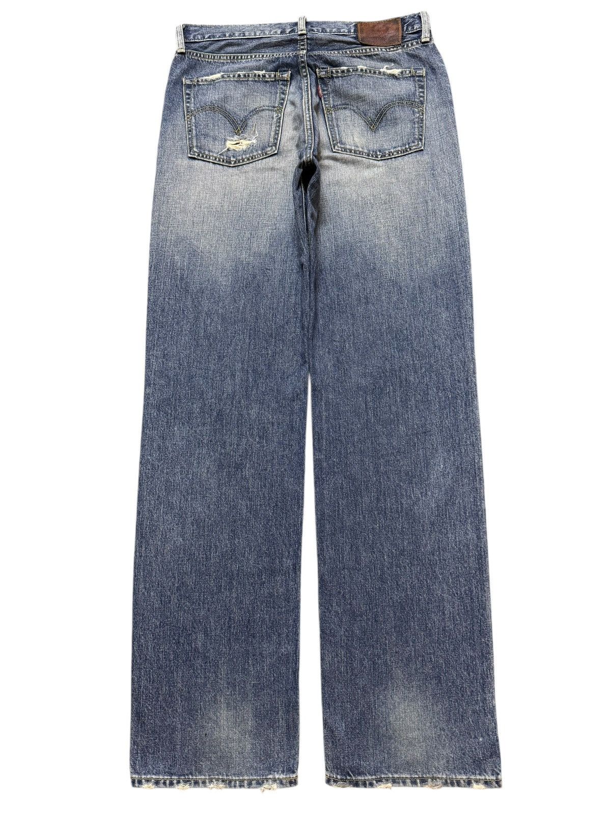 Levi's Vintage Y2K Levis 502 Blue Faded Wash Distress Regular Fits Size US 32 / EU 48 - 2 Thumbnail