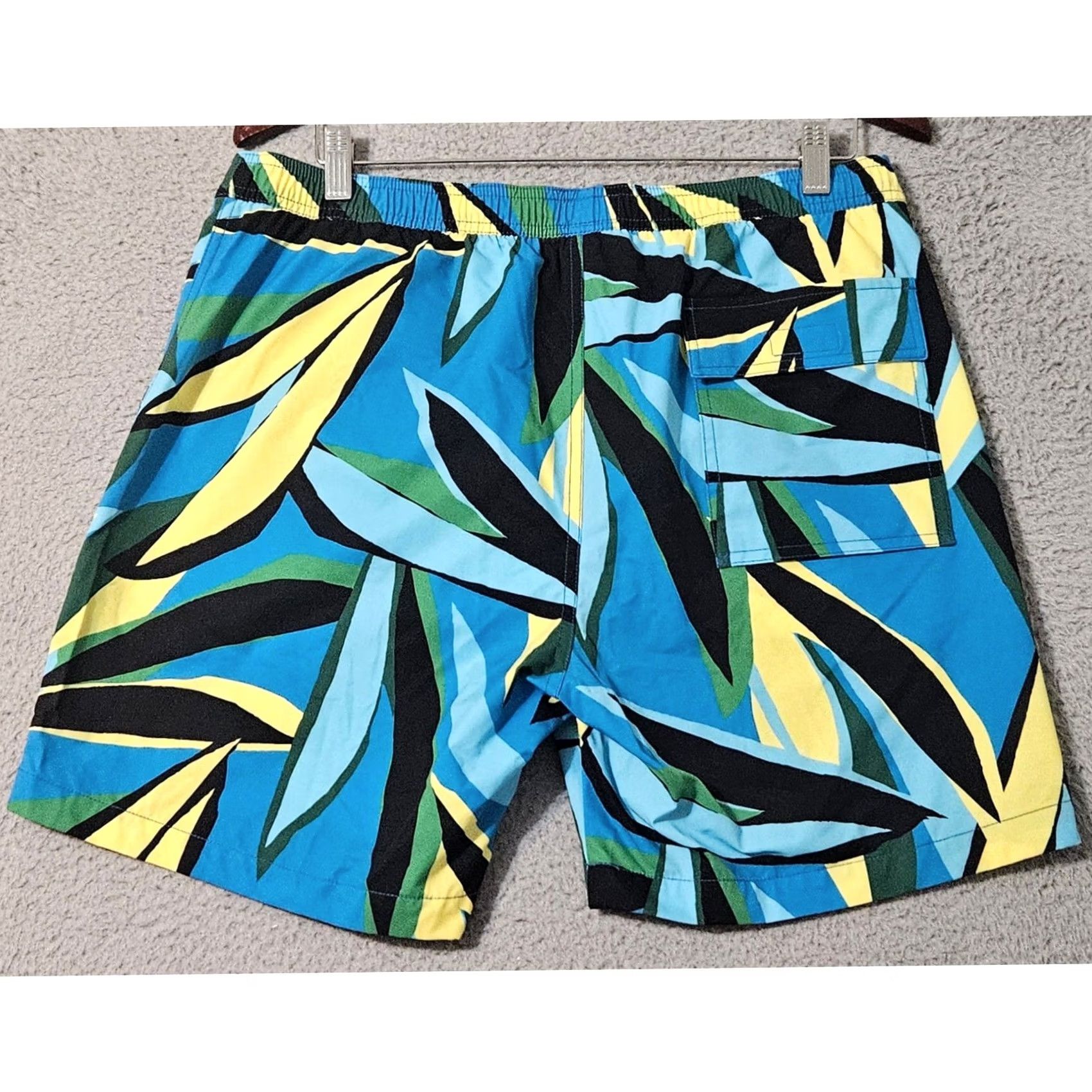 Psycho Bunny Psycho Bunny Mens Large Blue Swim Trunks Shorts Tropical Print Drawstring Lined Size US 33 - 2 Thumbnail