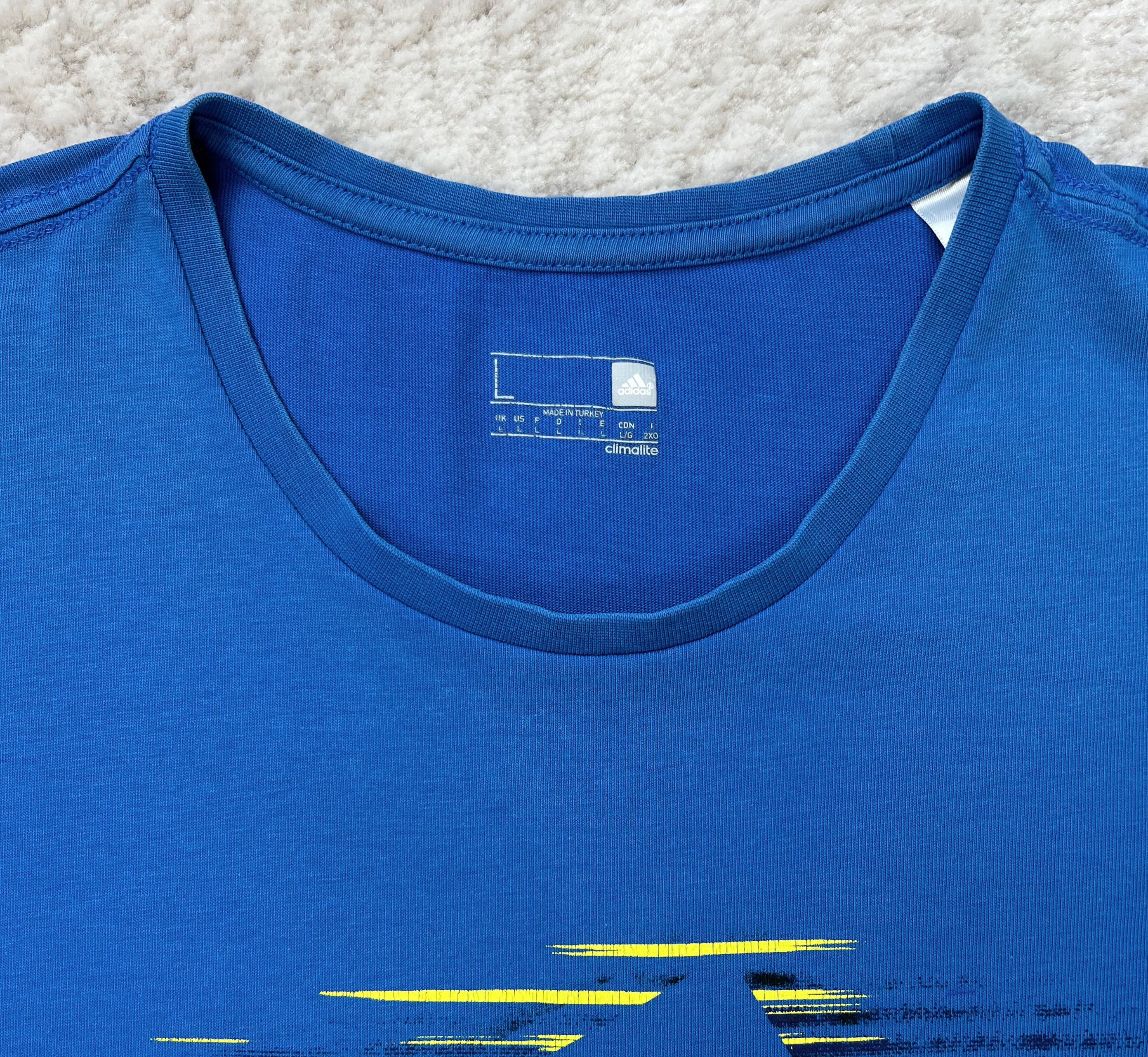 Adidas Adidas Climalite Blue Graphic Logo T-Shirt M/L Size US M / EU 48-50 / 2 - 6 Thumbnail