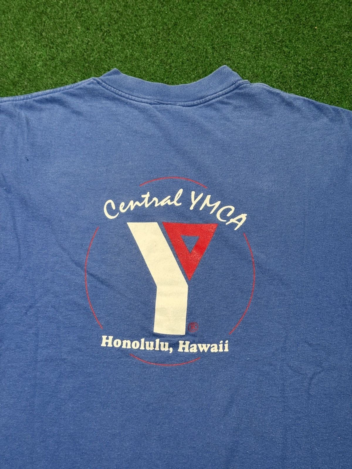Soffe Vintage 90s Honolulu Hawaii Central YMCA Retro Blue T Shirt Size US L / EU 52-54 / 3 - 4 Thumbnail