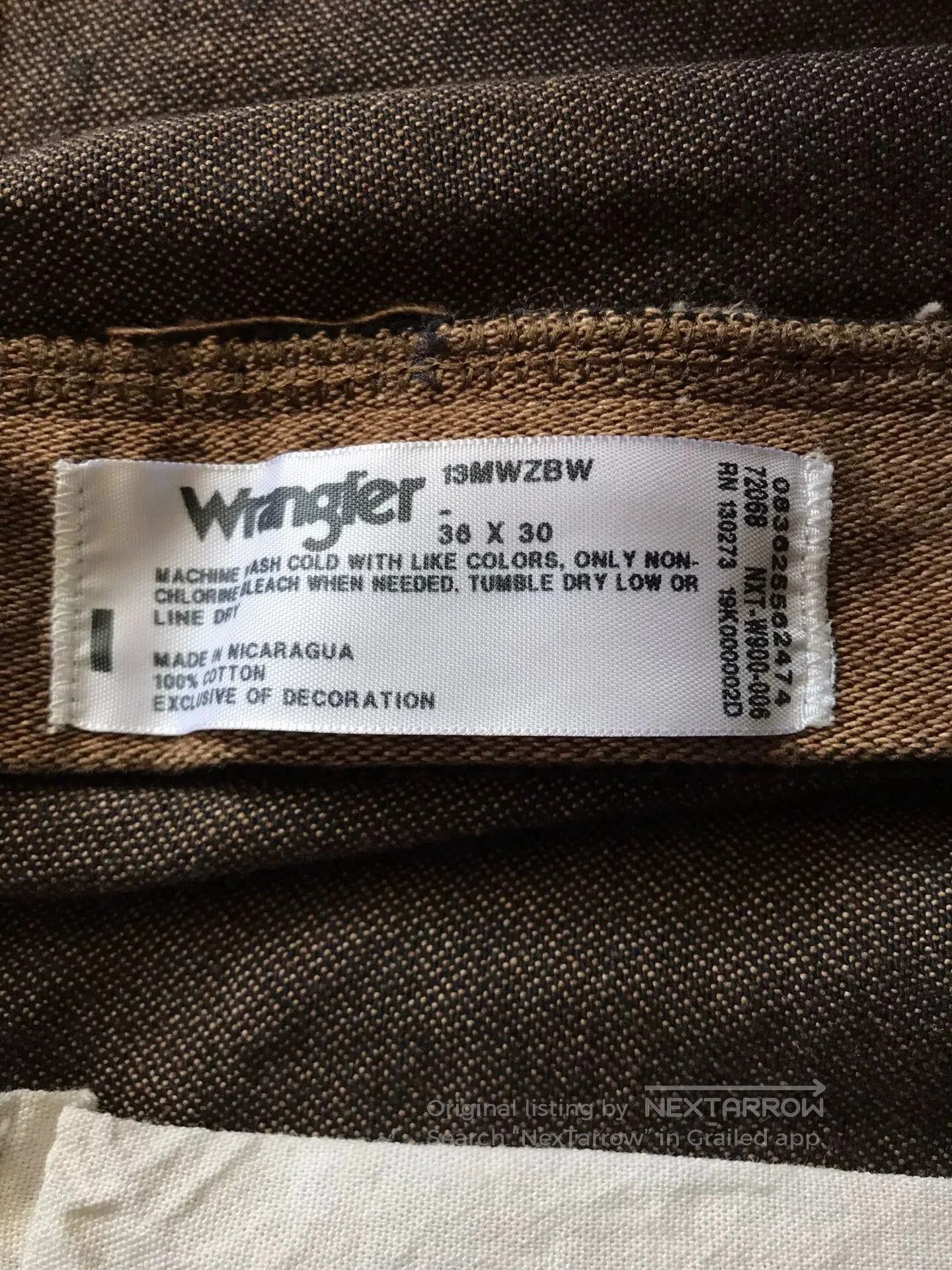 Wrangler Wrangler 13MWZ Brown Jeans W36L30. Size US 36 / EU 52 - 9 Thumbnail