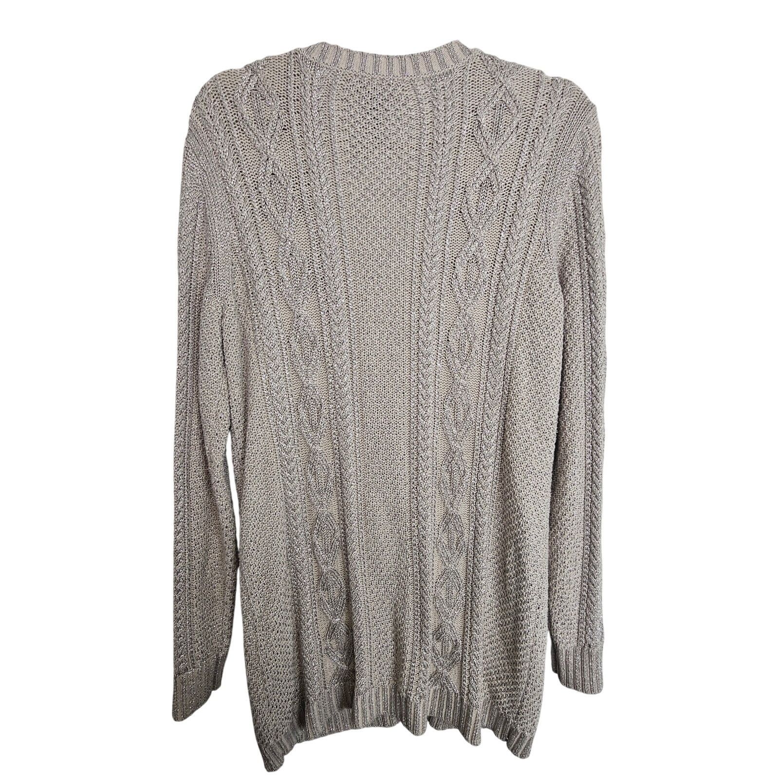 Lauren Ralph Lauren Lauren Ralph Lauren Cable Knit Metallic Cardigan Sweater XL Size XL / US 12-14 / IT 48-50 - 7 Thumbnail