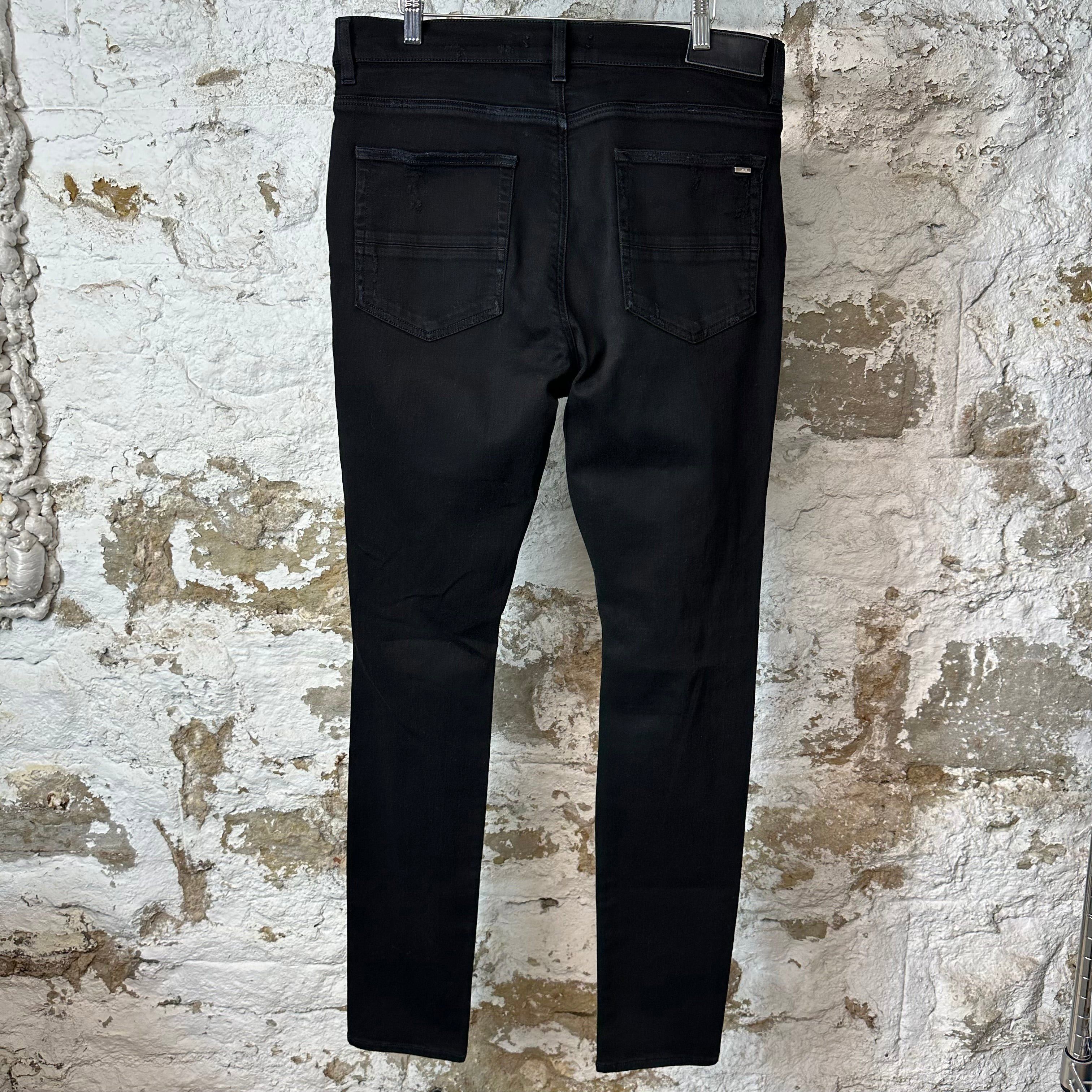 Amiri Amiri White Bones Patches Black Denim Jeans Sz 36 Size US 36 / EU 52 - 2 Thumbnail