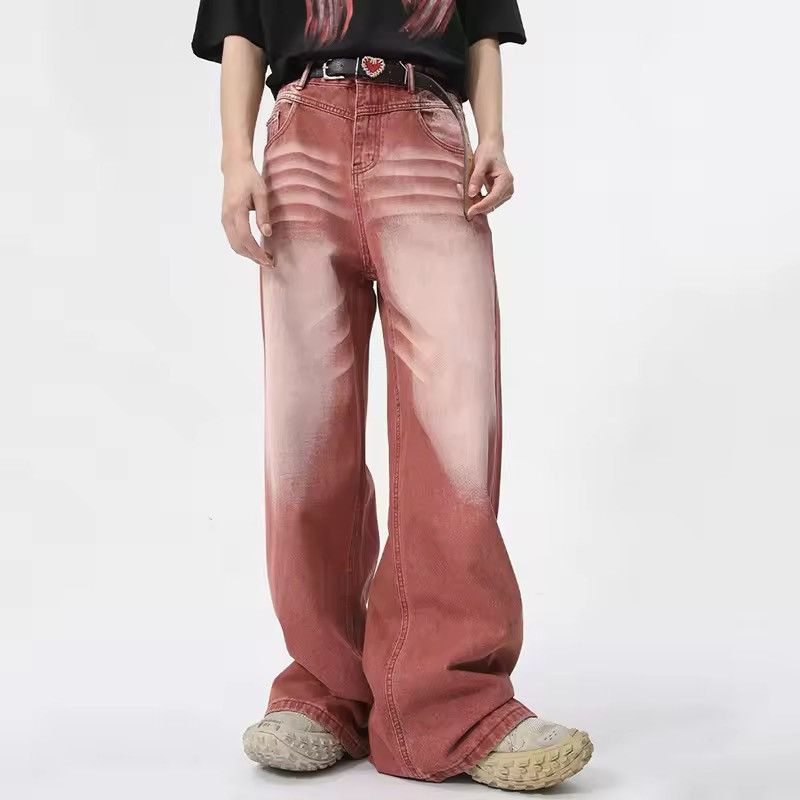 Japanese Brand Retro straight leg wide leg high street jeans Size US 33 - 2 Thumbnail