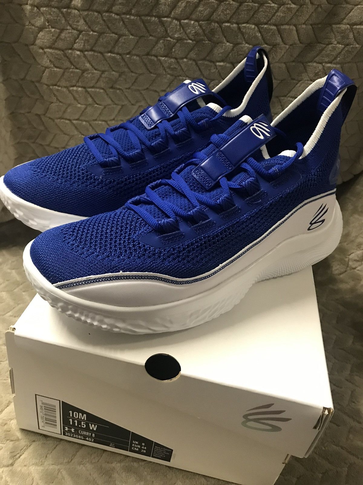 image of Under Armour Curry Flow 8 Flow Like Water (Gs) Us10/ Uk9 /eur44 Shoes in Blue, Men's
