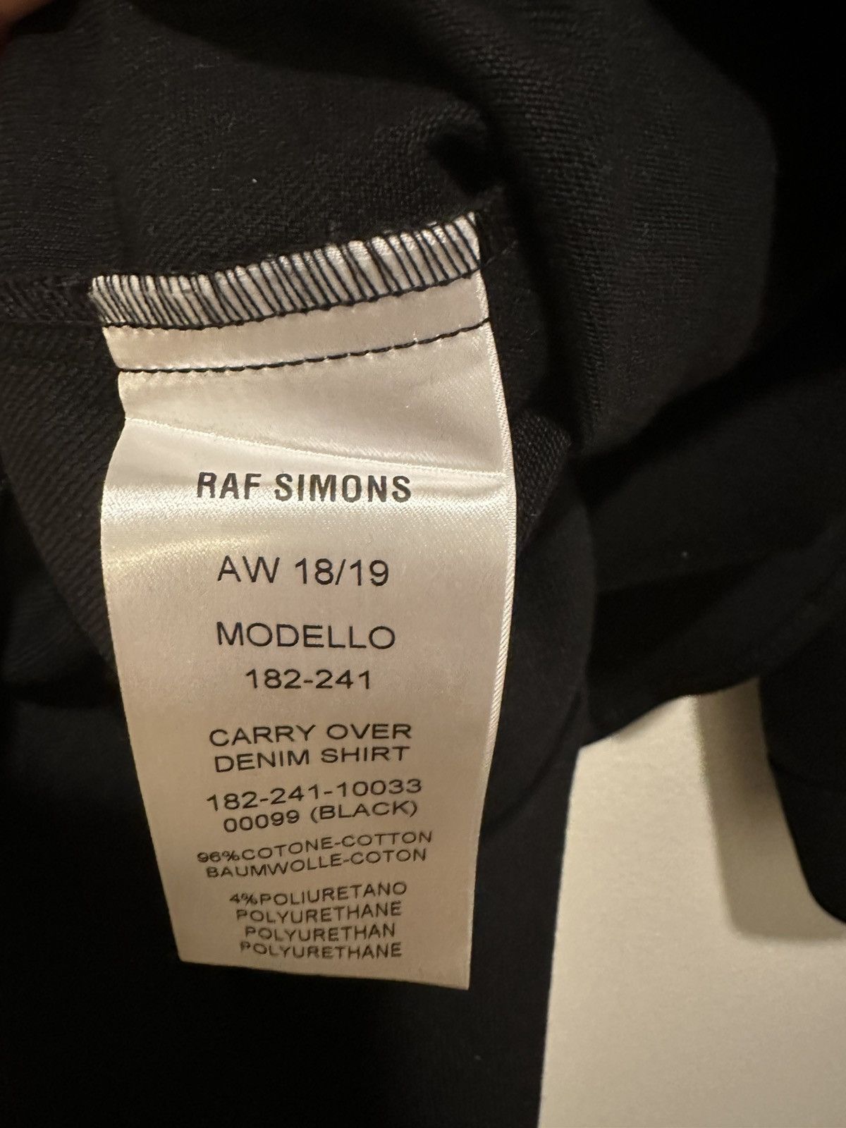 Raf Simons Raf Simons FW19 Carry Over Denim Shirt Black Size Large Size US L / EU 52-54 / 3 - 5 Thumbnail