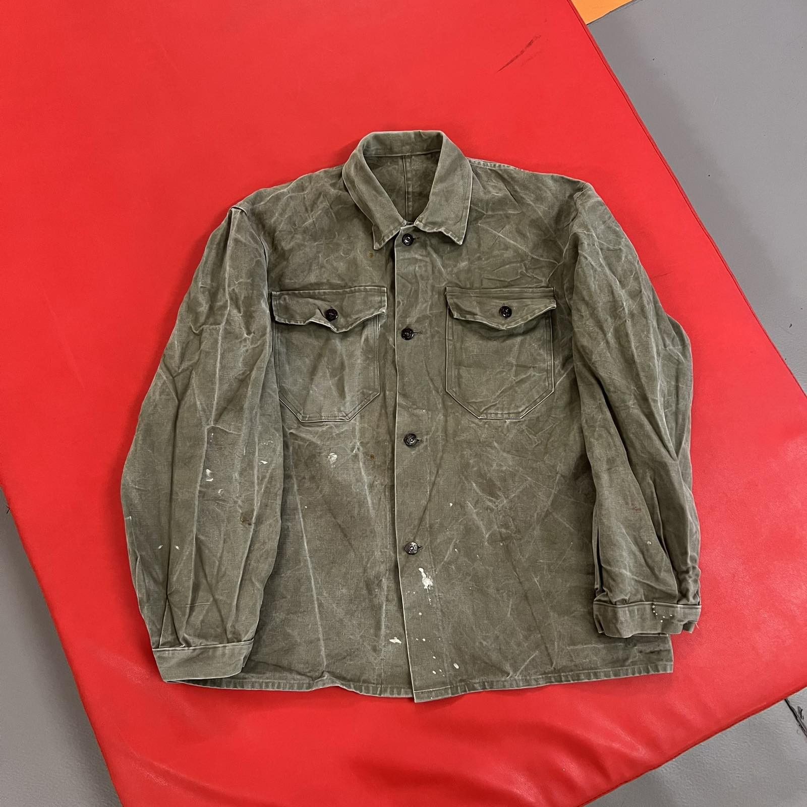 Zeus Elegant Vintage Workwear Military Olive Jacket 80s