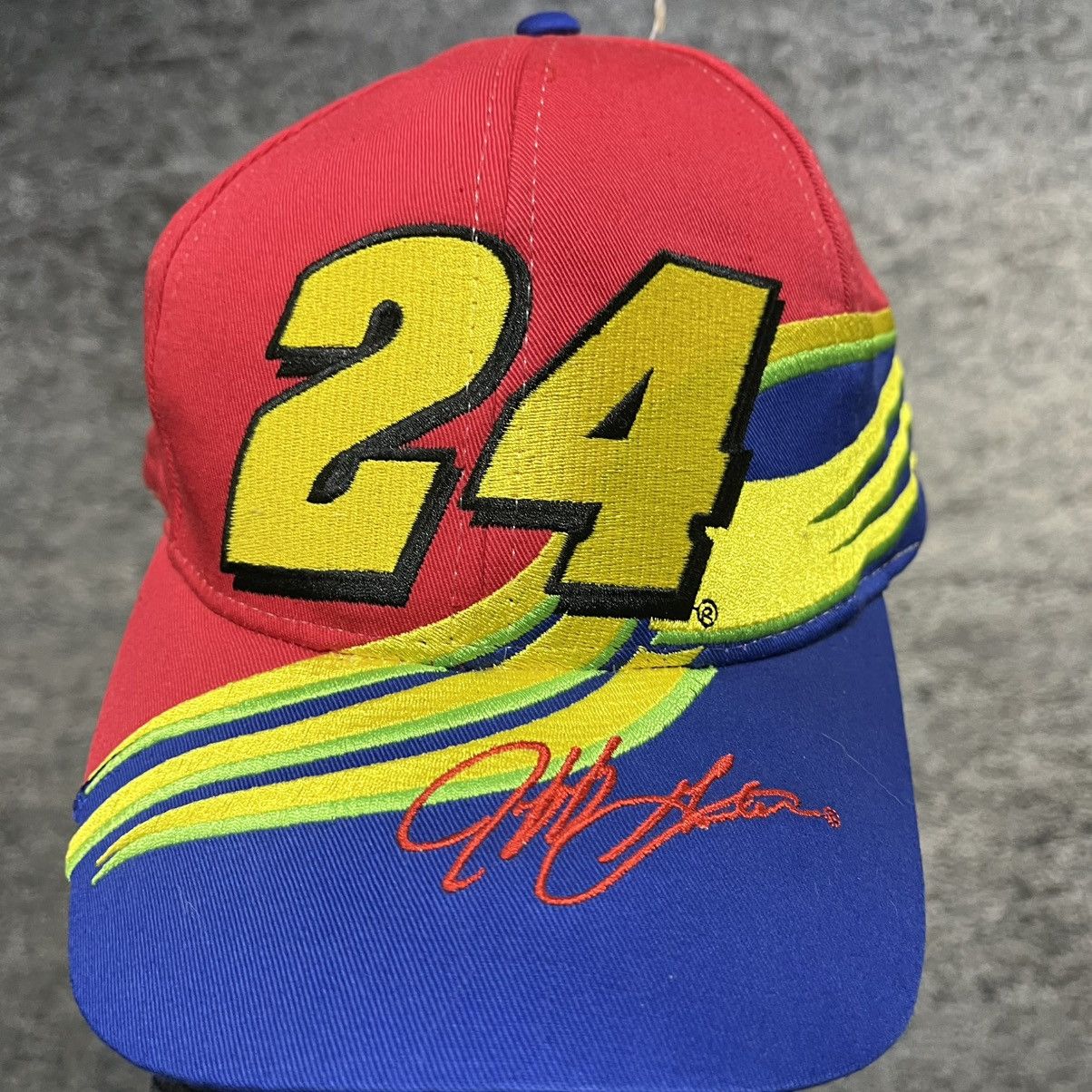 Chase Authentics Vintage 90s Jeff Gordon #24 DuPont NASCAR Snapback Hat Size ONE SIZE - 2 Thumbnail