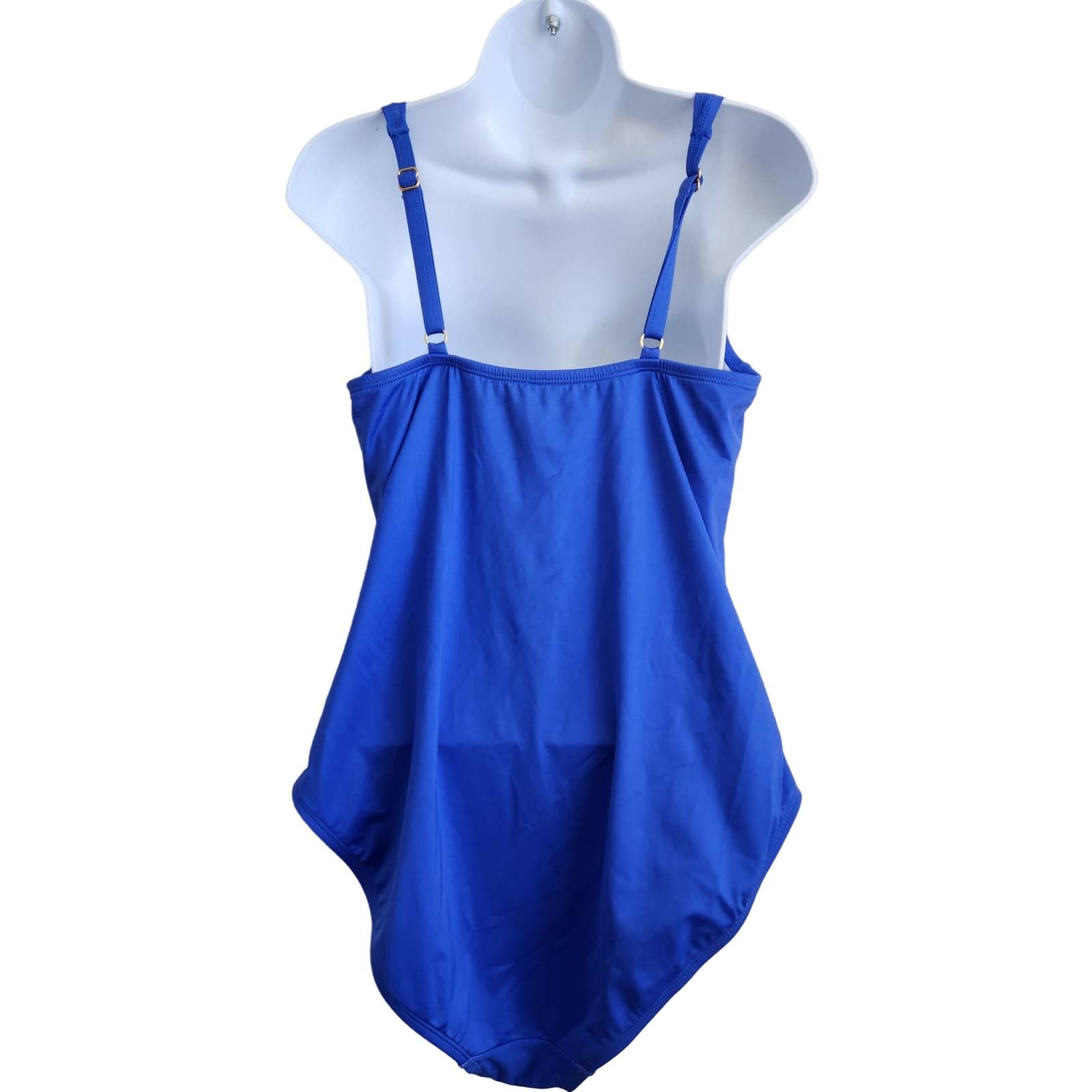 Other Sonnet Shores Blue Teal Pleated One Piece Swim Suit 18W Plus Size 36" / US 14 / IT 50 - 2 Thumbnail