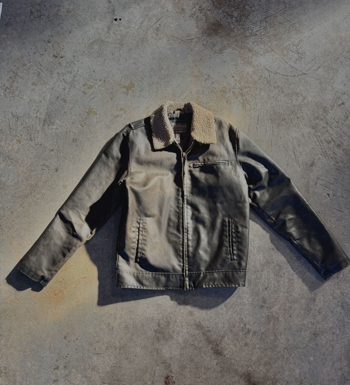 Aeropostale Aeropostale Leather Bomber Jacket Size US M / EU 48-50 / 2 - 1 Thumbnail
