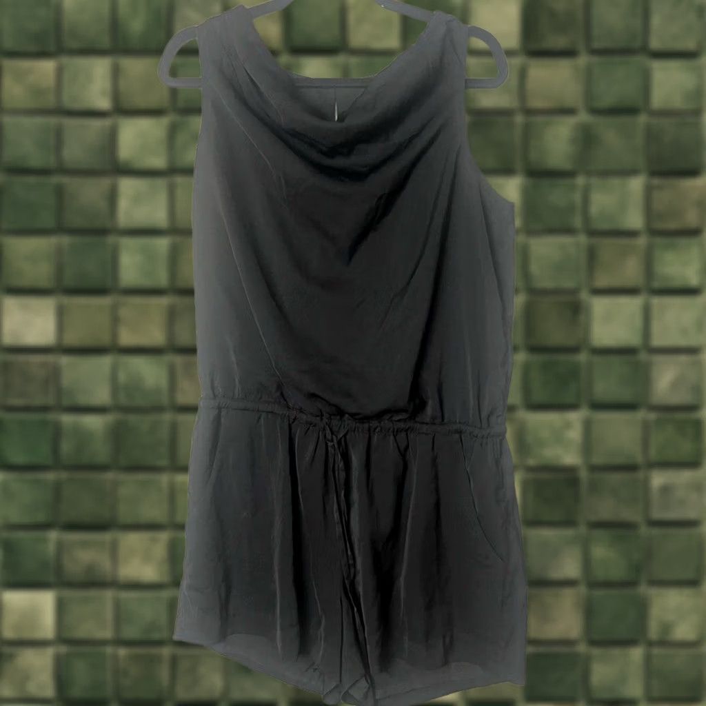Vintage The Limited Size Large NWT Black Silk Romper Shorts Size 36" / US 14 / IT 50 - 1 Thumbnail