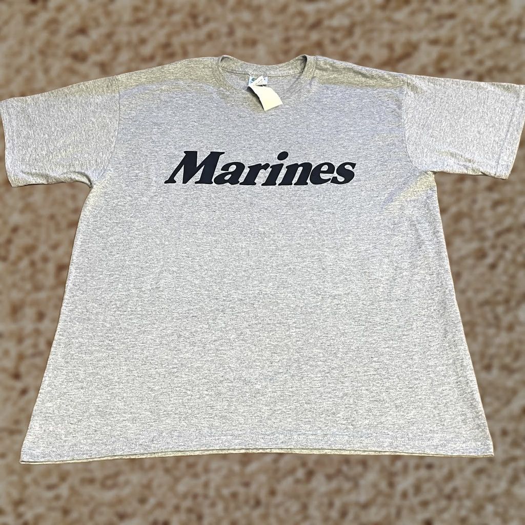 Fruit Of The Loom Marines Shirt Mens Large Gray Fruit of the Loom Military Training Tee Cotton Blend Size US L / EU 52-54 / 3 - 1 Thumbnail