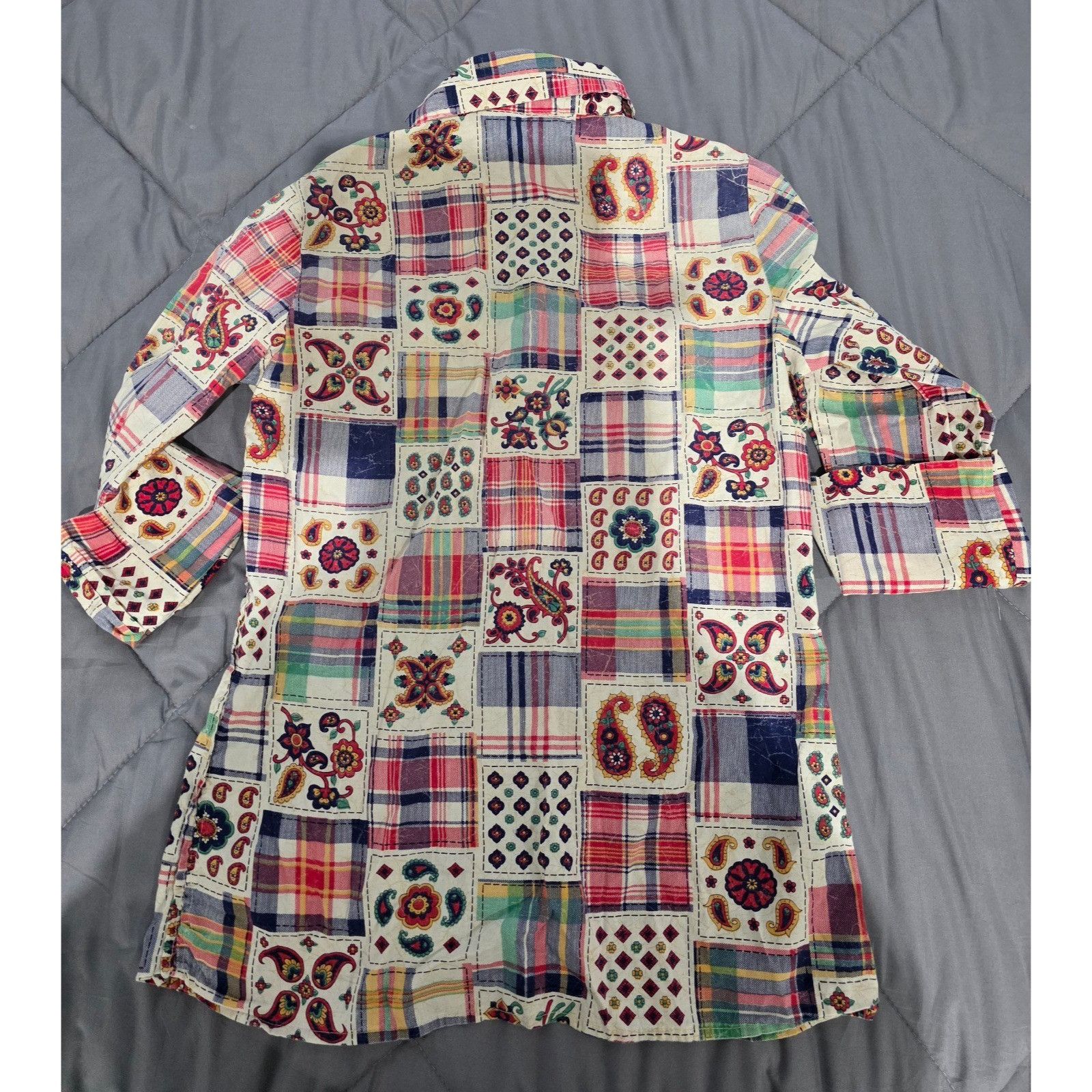 Other Retro Vintage 70's Patchwork Flannel Button Down Alterations Size XS / US 0-2 / IT 36-38 - 8 Thumbnail