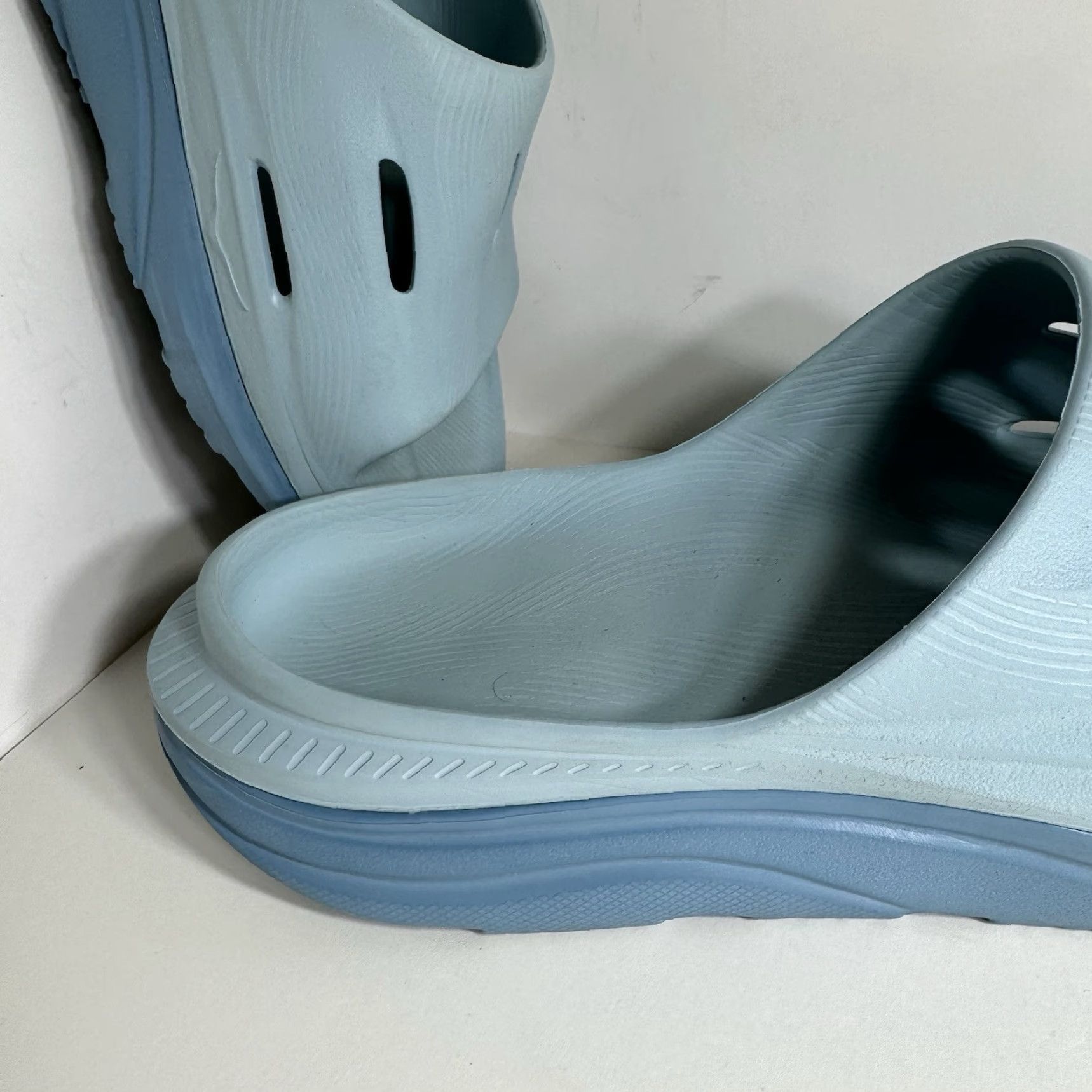 Vintage Hoka One One Ora Recovery Slides Sandal Mens 12 Light Blue Size ONE SIZE - 2 Thumbnail