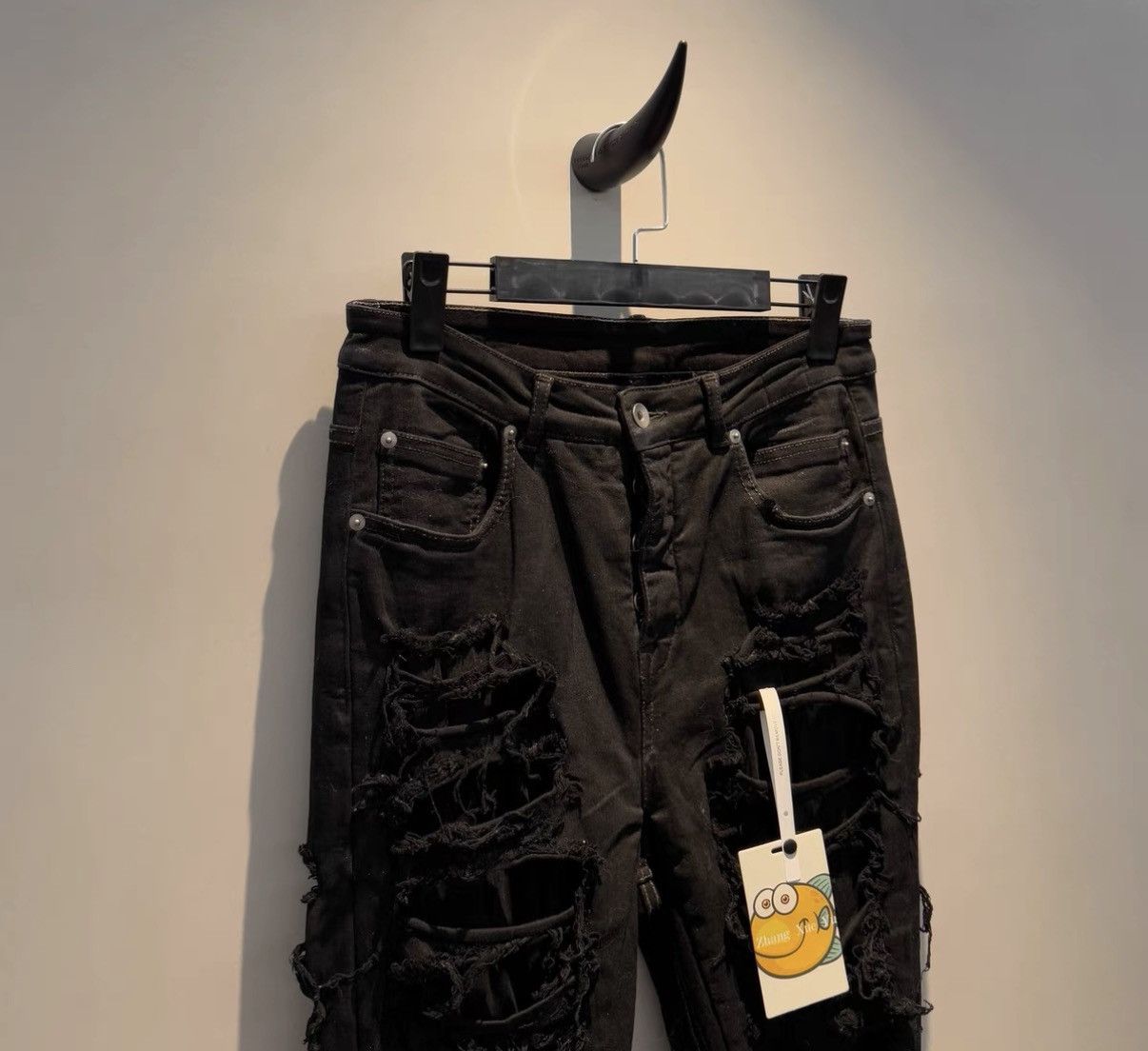 Rick Owens Rick Owens DRKSHDW Distressed Waxed Ripped Long Pants Size US 29 - 2 Thumbnail