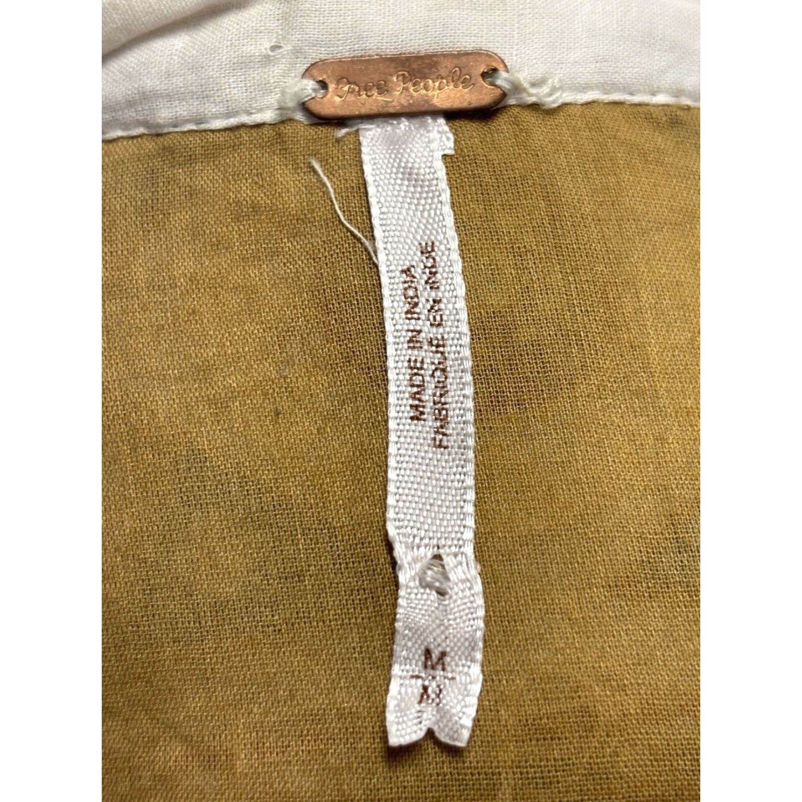 Free People Free People Dress Womens M Tan Boho Embroidered Shift Long Sleeve Size M / US 6-8 / IT 42-44 - 7 Thumbnail