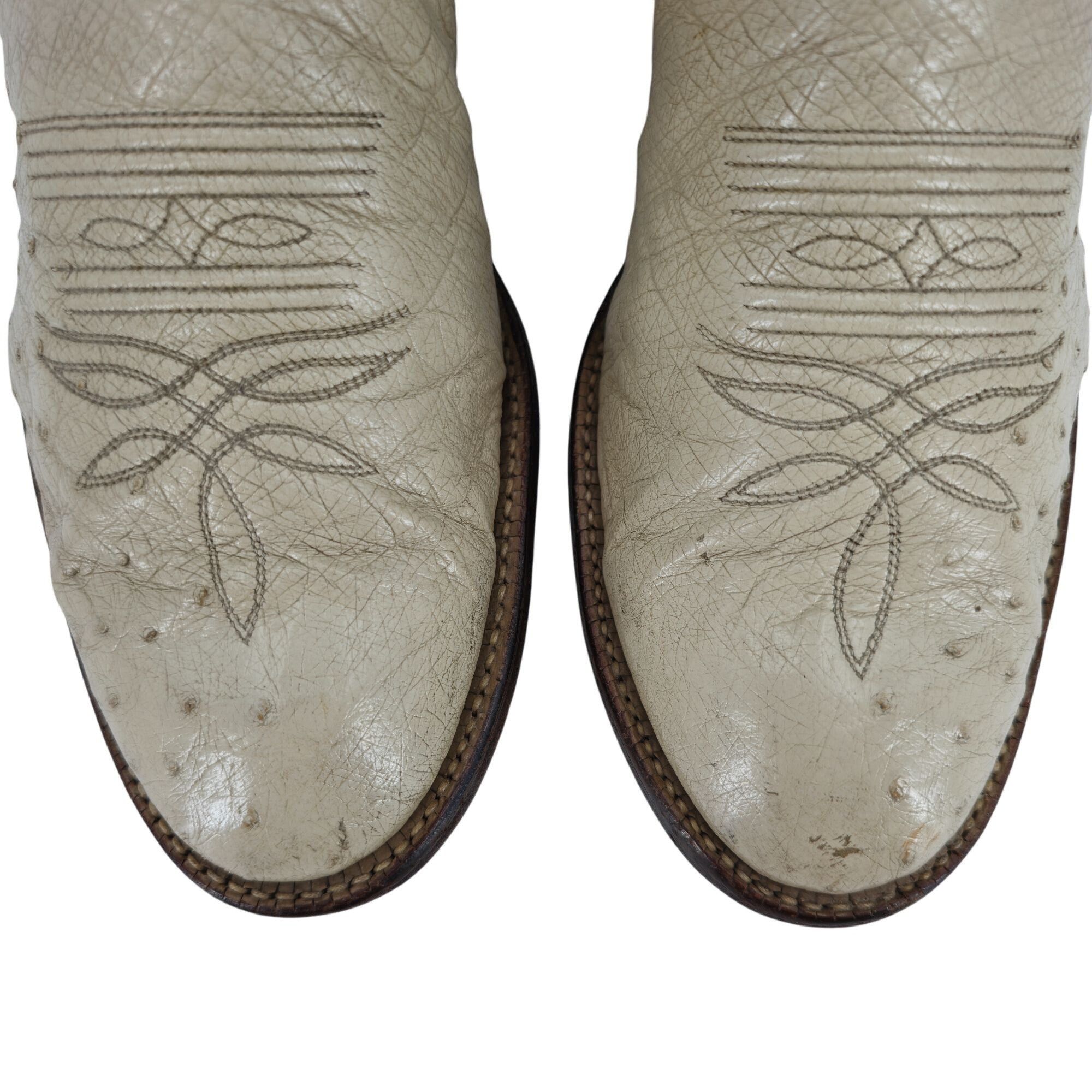 Tony Lama Tony Lama Exotic Ostrich Men Size 9.5D Cream Beige Leather Size US 9.5 / EU 42-43 - 16 Thumbnail