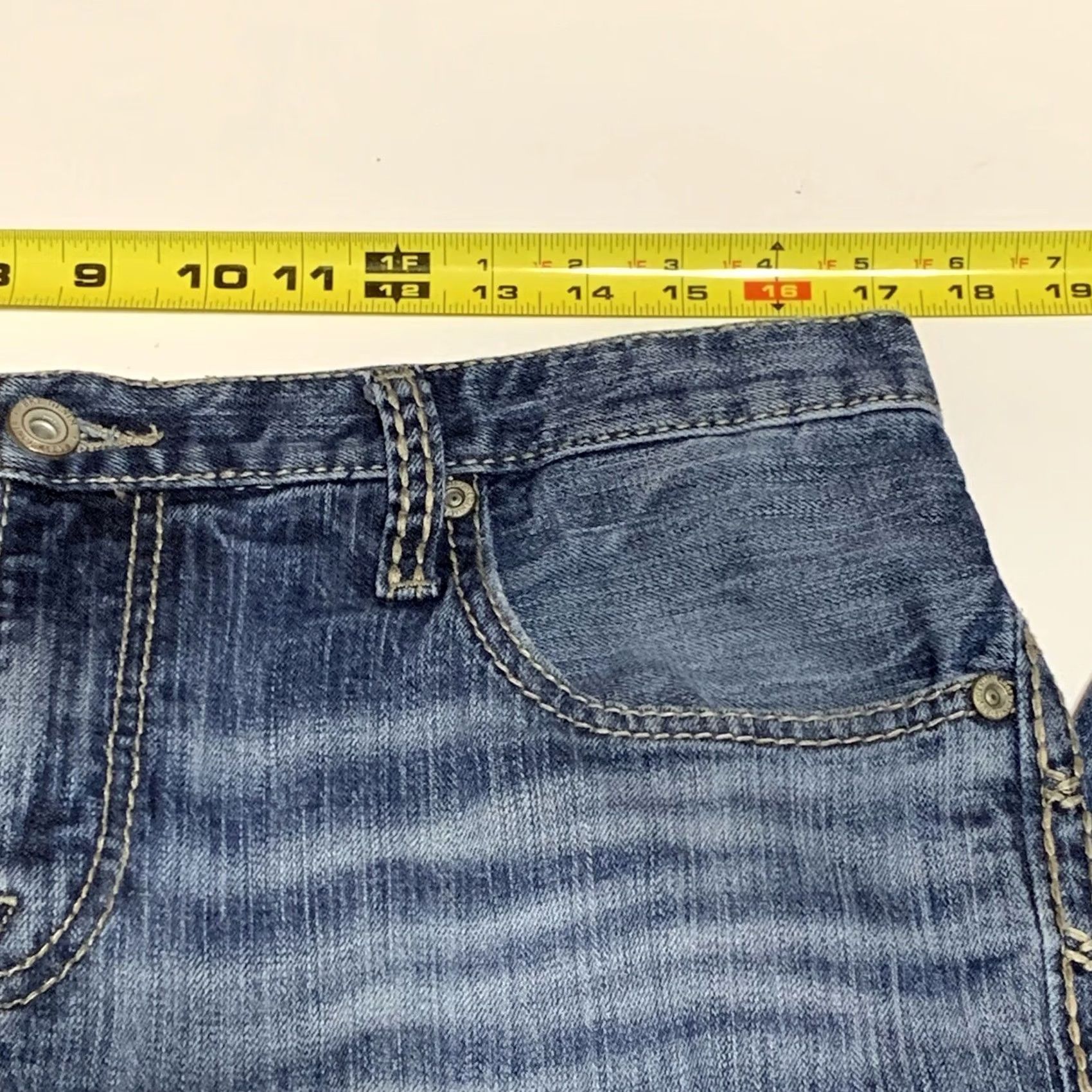 BKE BKE Mens DEREK Bootcut Jeans Blue Denim 34x31 Regular Size 34 8.5in Leg Opening Buckle Bke Cowboy Western Rockabilly Style Mens Size US 34 / EU 50 - 4 Thumbnail