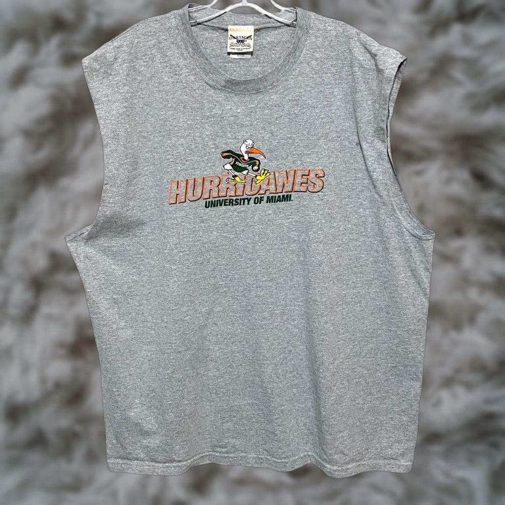 Vintage VTG Oarsman 913 Miami Hurricanes Sebastian Ibis Gray Muscle Tank Shirt Mens XXL Size US XXL / EU 58 / 5 - 1 Thumbnail