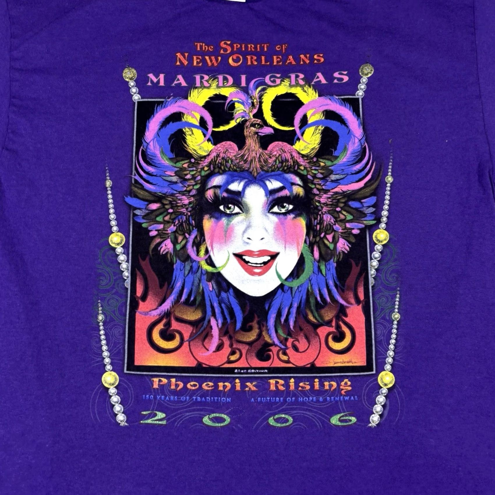 Vintage VINTAGE Mardi Gras Promo T Shirt Purple size M Mens Graphic Logo - Y2K - Beach Theme - Cotton - Crew Neck - Short Sleeve - Regular Fit Size US M / EU 48-50 / 2 - 3 Thumbnail