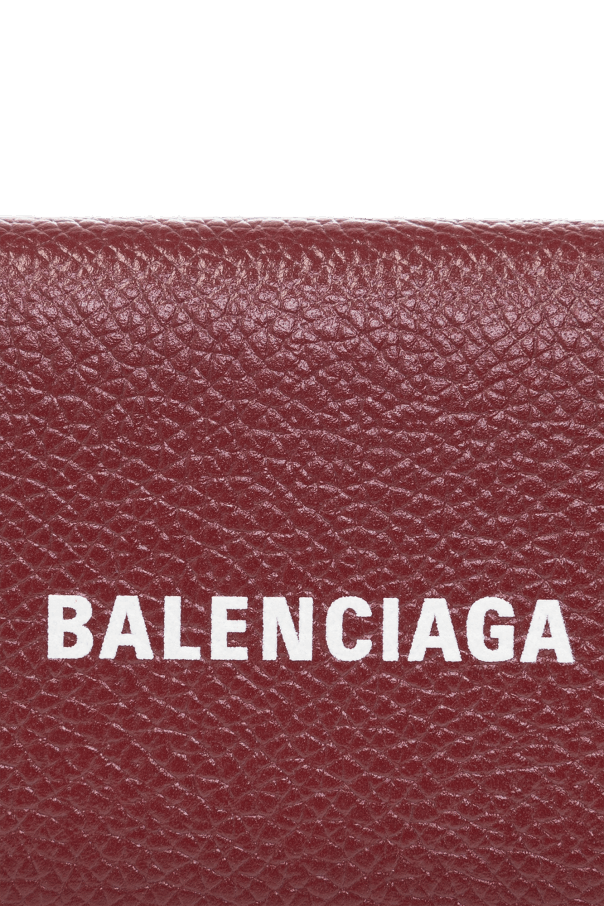 Balenciaga o1mt1gz1224 Size: OS / Cash Mini Wallet in Burgundy Size ONE SIZE - 4 Thumbnail