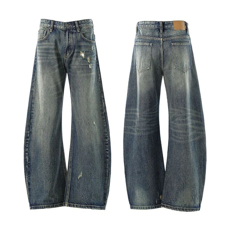 Jean Denim Worn-out Wide Leg Size US 33 - 5 Thumbnail