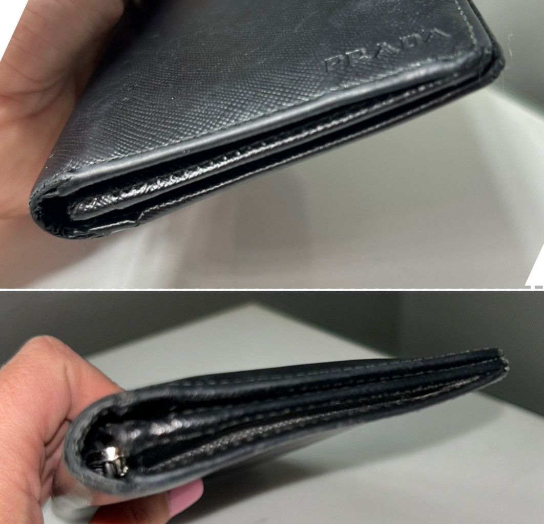 Prada Vintage Prada Black Saffiano Leather Flap Wallet w COA Size ONE SIZE - 12 Thumbnail