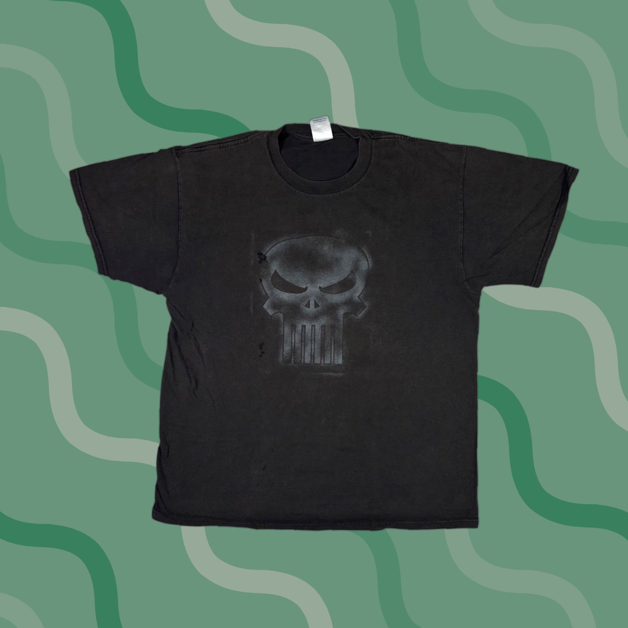 Vintage VINTAGE Delta Pro Weight Punisher Skull Graphic T-Shirt Mens Large Black Faded Size US L / EU 52-54 / 3 - 1 Thumbnail