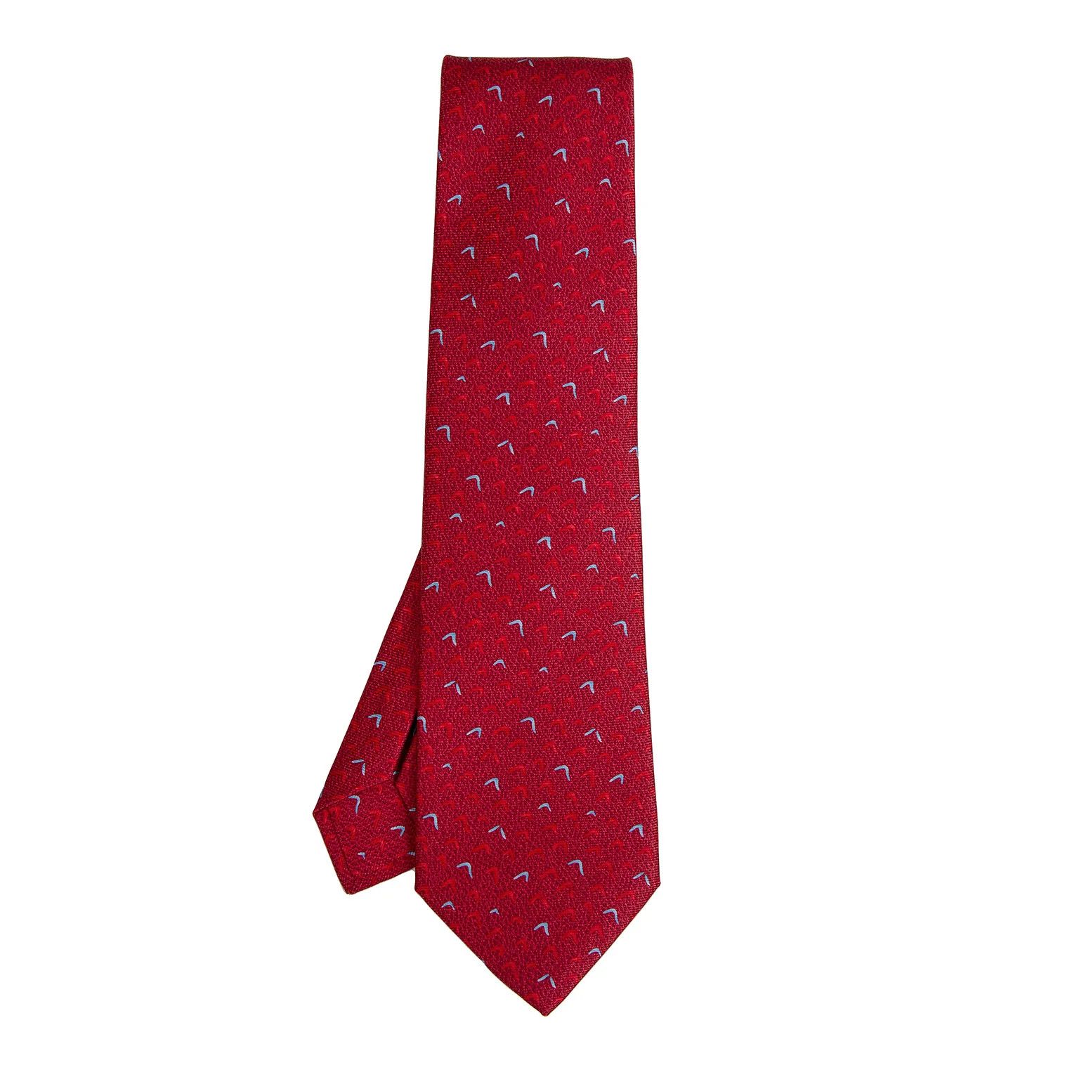Bvlgari Silk U-Shape Pattern Tie in Red Size ONE SIZE - 1 Thumbnail