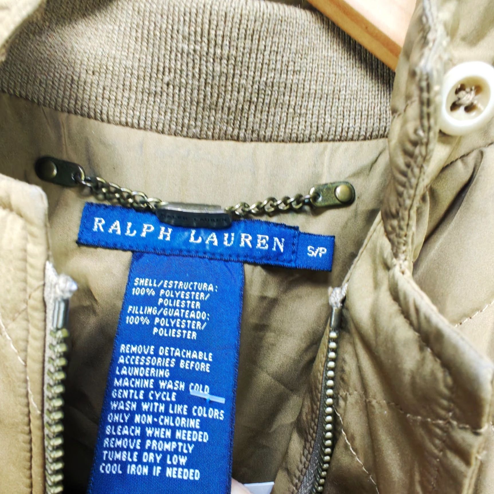 Ralph Lauren VINTAGE Ralph Lauren Polo Quilted Jacket Womens S Beige Down Puffer 90s Winter Jacket Womens Sportswear Zip Size S / US 4 / IT 40 - 4 Thumbnail