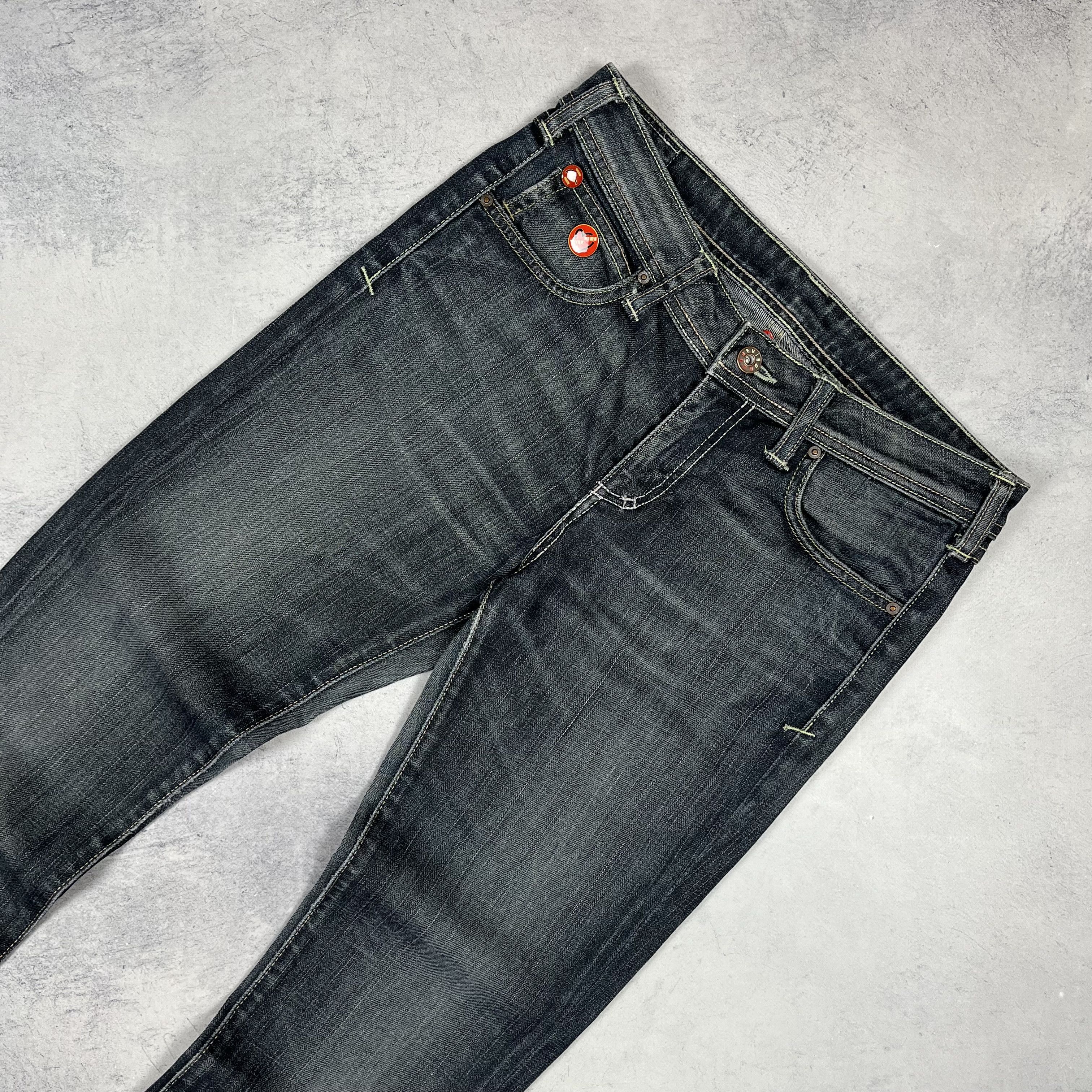 Evisu × Puma Vintage Evisu X Puma Y2K Low Rise Jeans Pants Size 29" - 12 Thumbnail