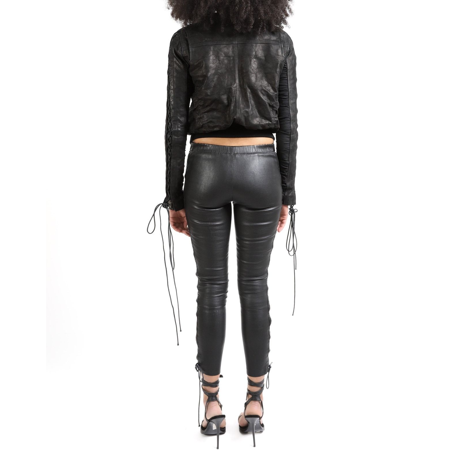 Haider Ackermann FW16 Two-Material Bomber Jacket with Lacing Detail Size XS / US 0-2 / IT 36-38 - 4 Thumbnail