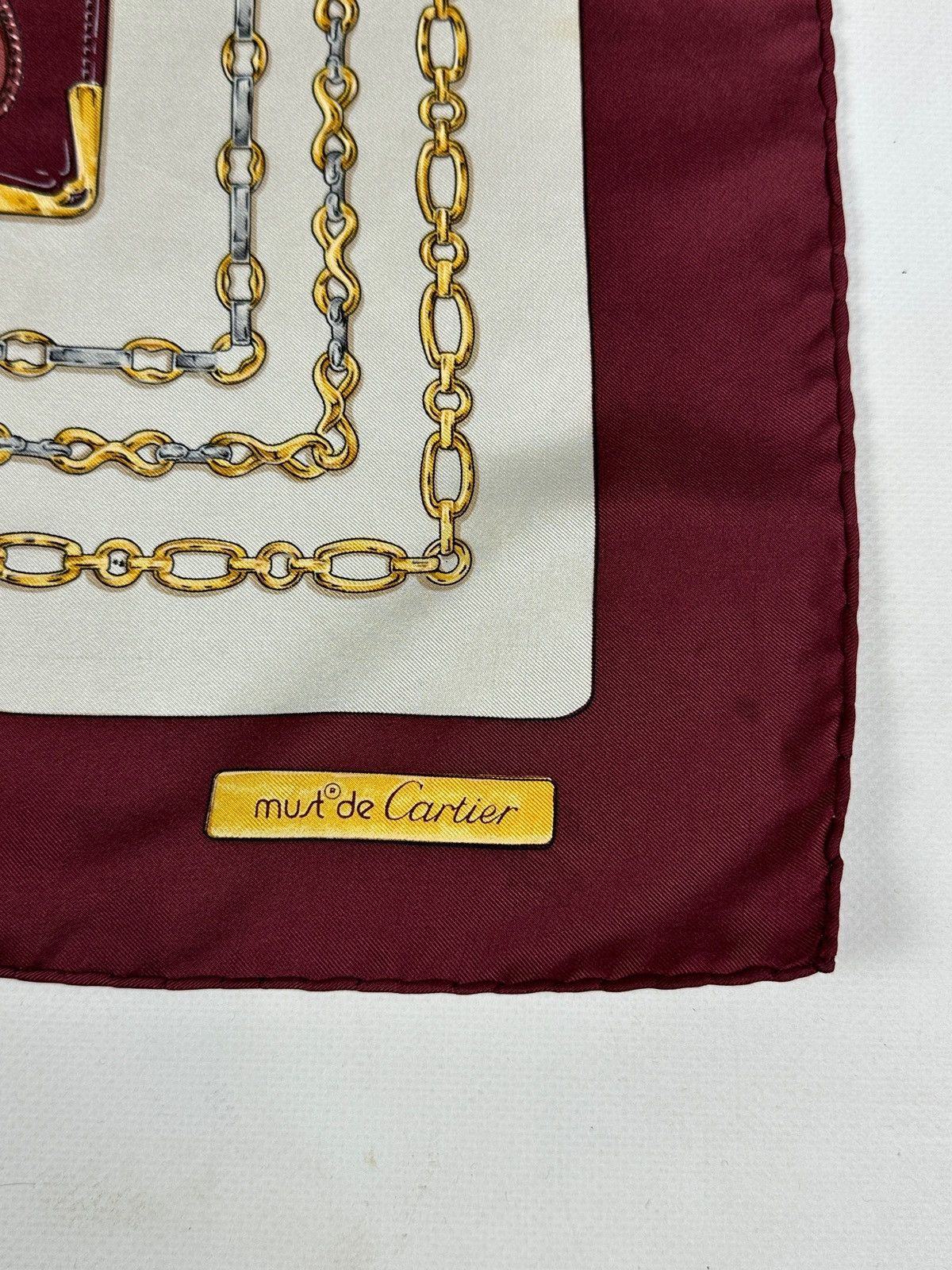 Cartier Vintage Must De Cartier Monogram Silk Scarf Size ONE SIZE - 8 Thumbnail